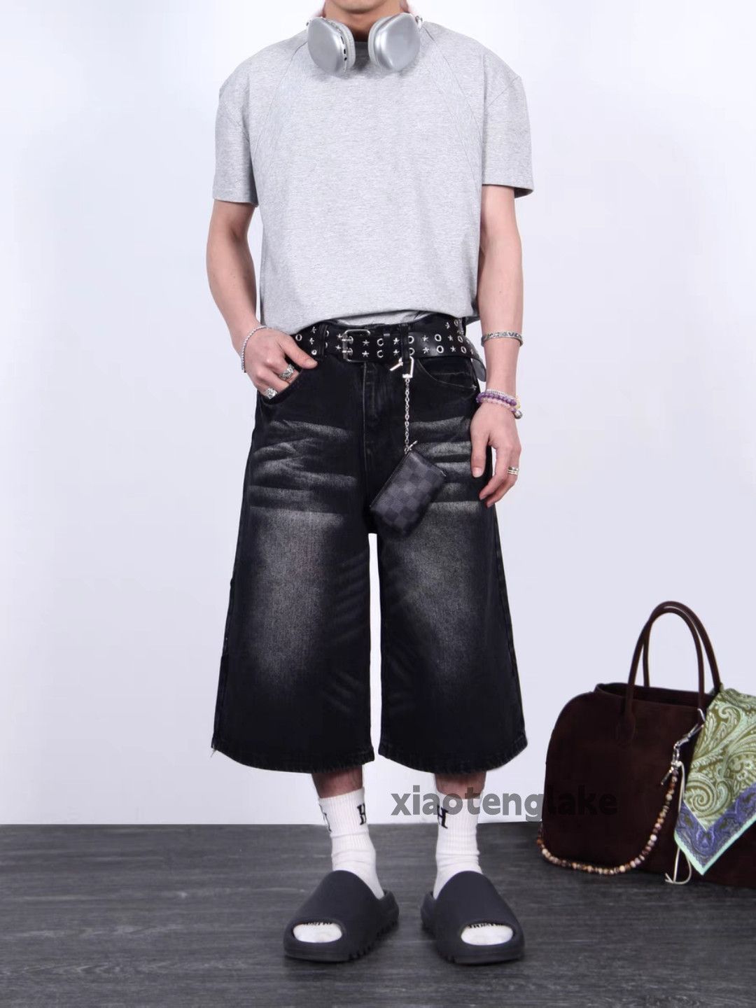 Vintage Unisex utility loose baggy skate hiphop flared shorts Size US 32 / EU 48 - 3 Thumbnail