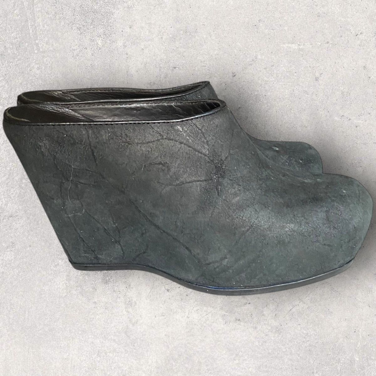 Rick Owens Blistered Leather Mule Clog Size US 7 / IT 37 - 2 Thumbnail