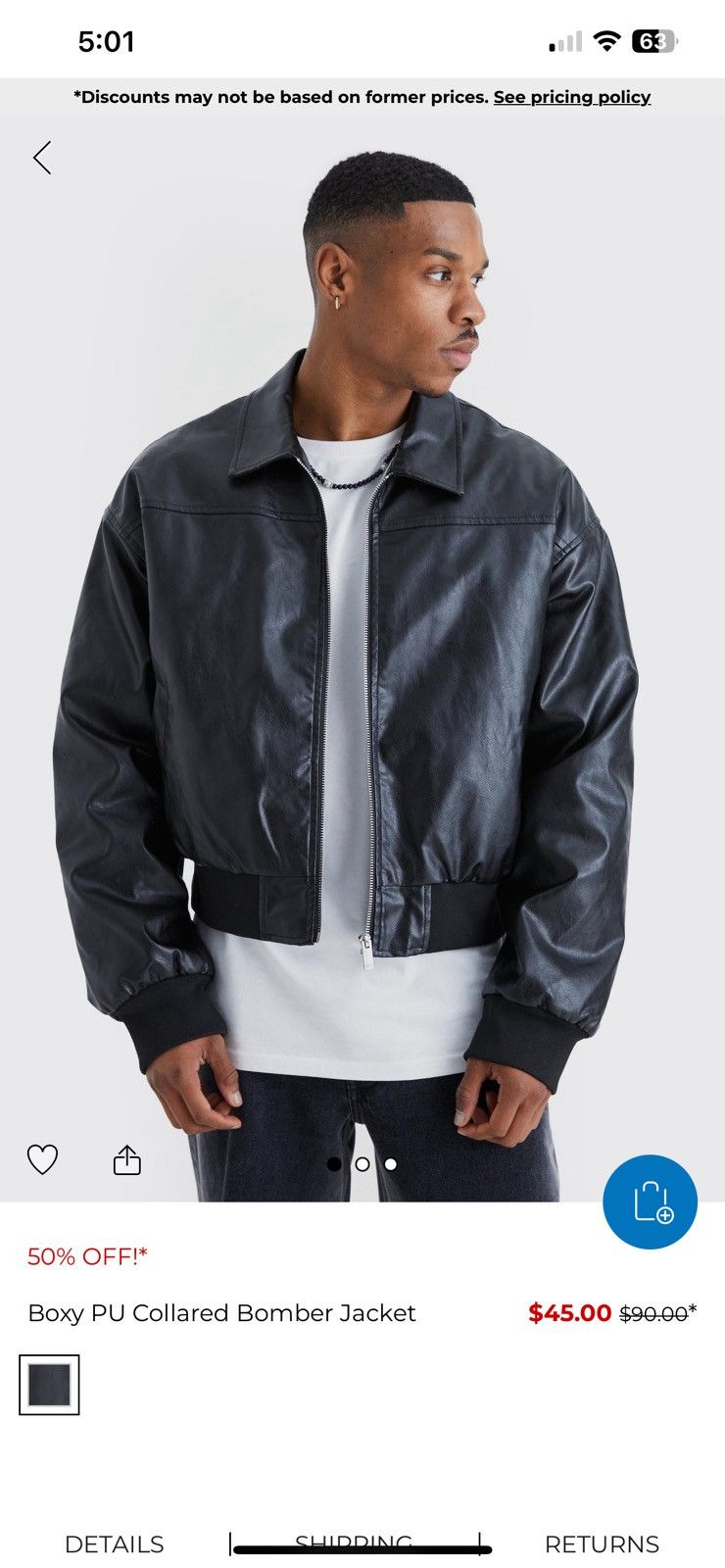Boohoo Boohoo fitted black leather jacket Size US S / EU 44-46 / 1 - 6 Thumbnail