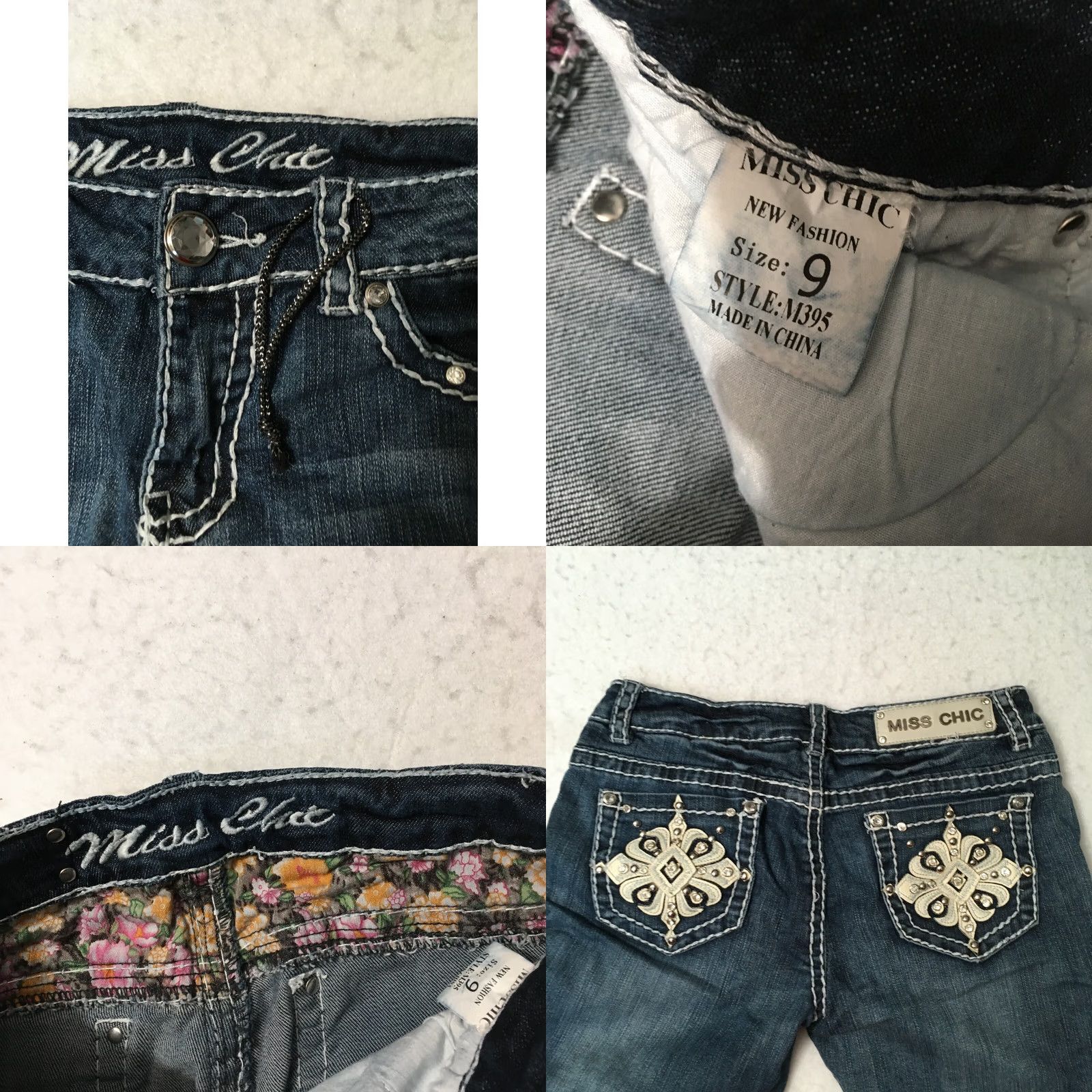 Vintage Miss Chic Jeans Mid Rise Womans Size 9 (28x16) Blue Denim capri leg Med Wash Size 28" / US 6 / IT 42 - 8 Thumbnail