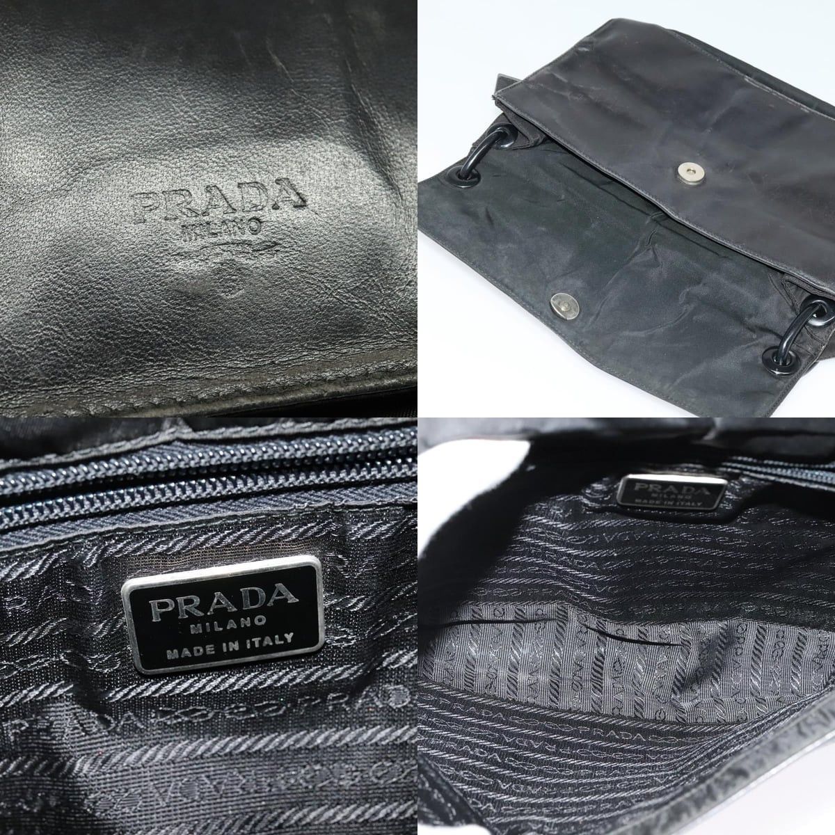Prada PRADA Shoulder Bag Leather Black Silver Size ONE SIZE - 11 Thumbnail