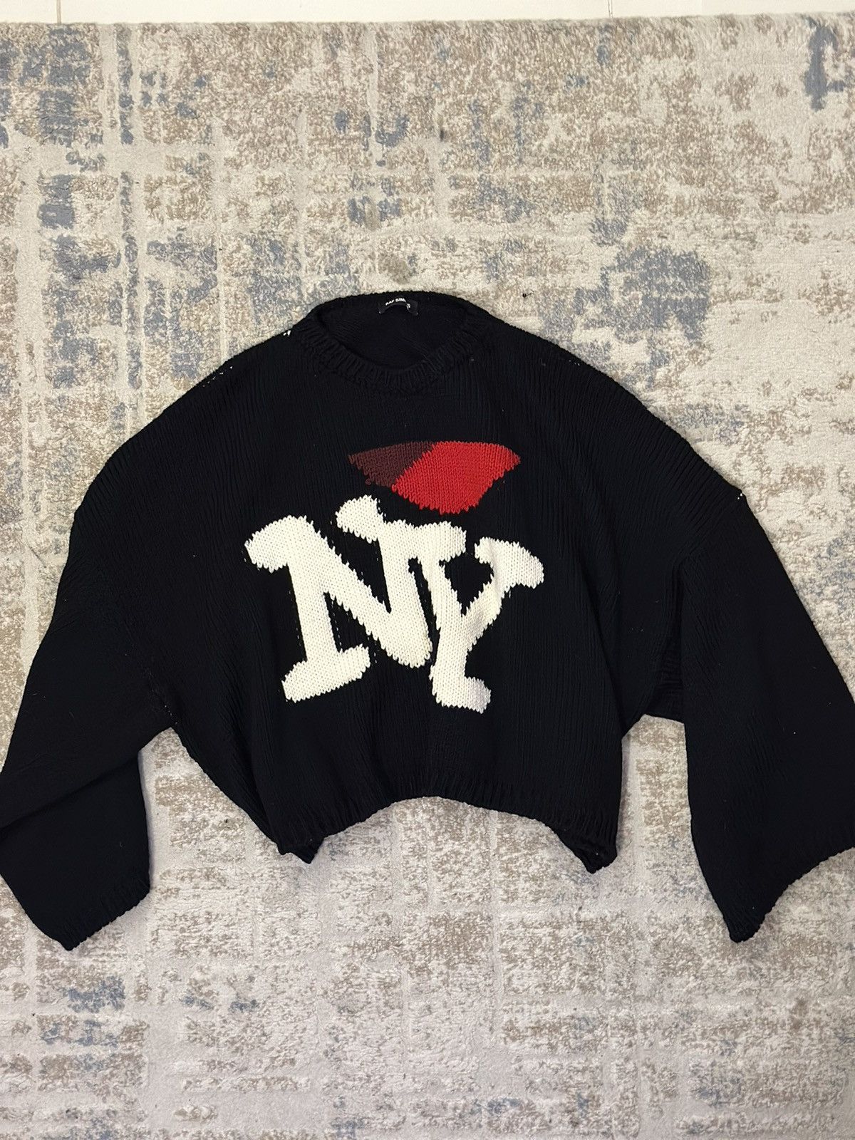 image of Raf Simons I Love Ny Sweater Black, Men's (Size Small)