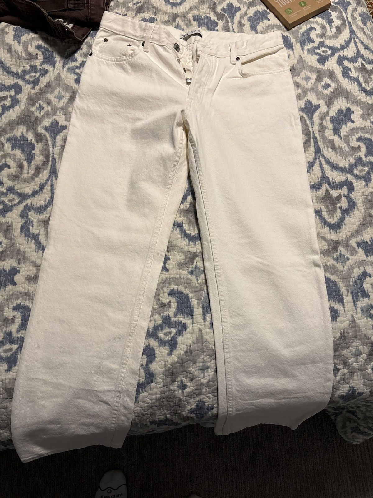Zara Cream Relaxed Fit Denim Zara Size US 34 / EU 50 - 5 Thumbnail