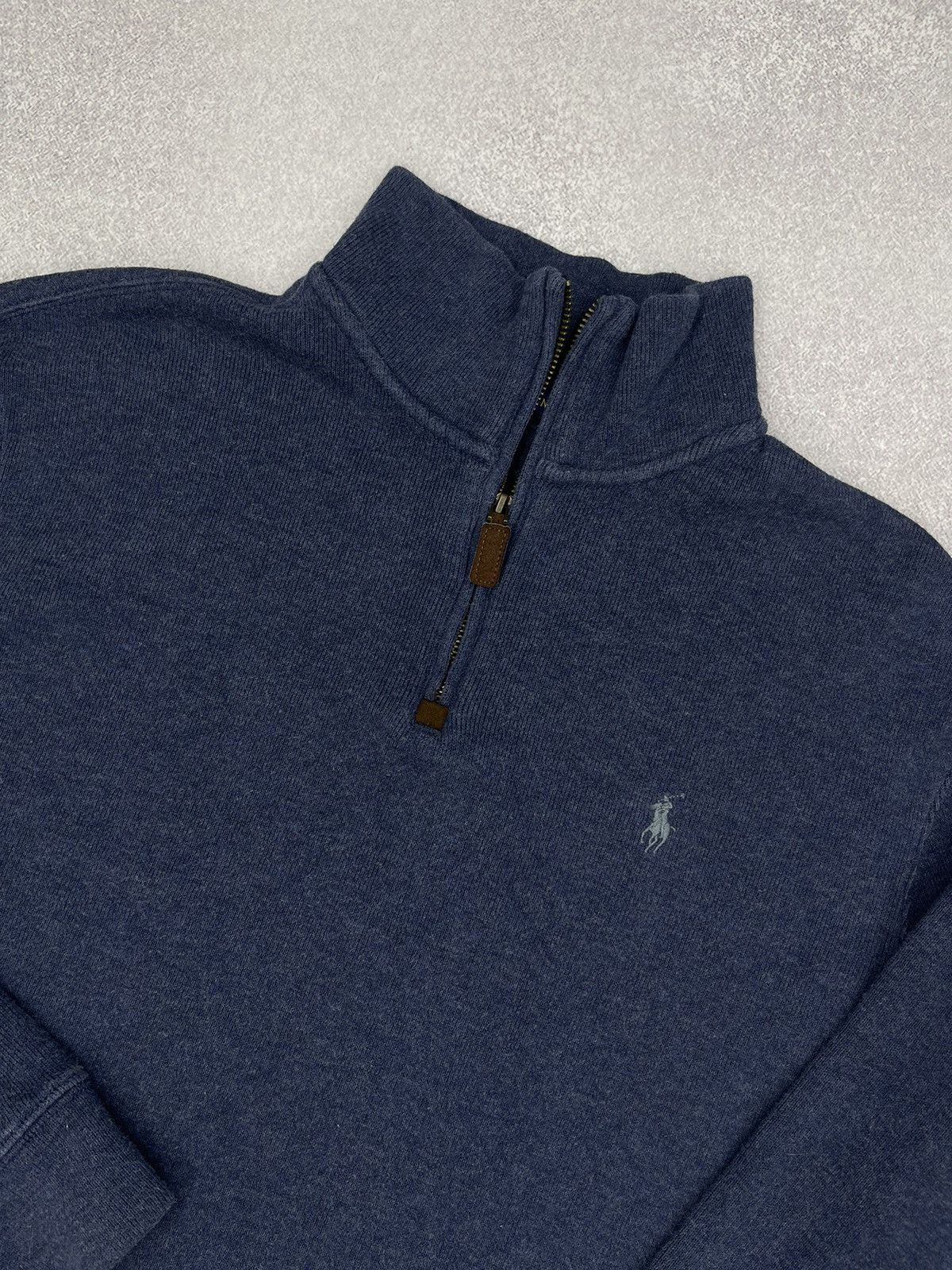 Polo Ralph Lauren Mens Polo Ralph Lauren 1/4 Half Zip Sweater Blue Rugby Y2K Size US M / EU 48-50 / 2 - 4 Thumbnail