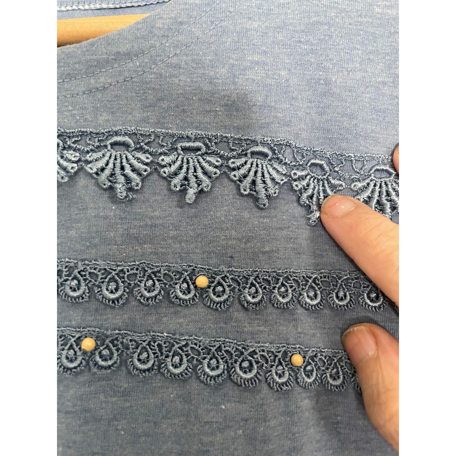 Other Just for Petites Womans Embellished Short Sleeve Top Size L / US 10 / IT 46 - 3 Thumbnail
