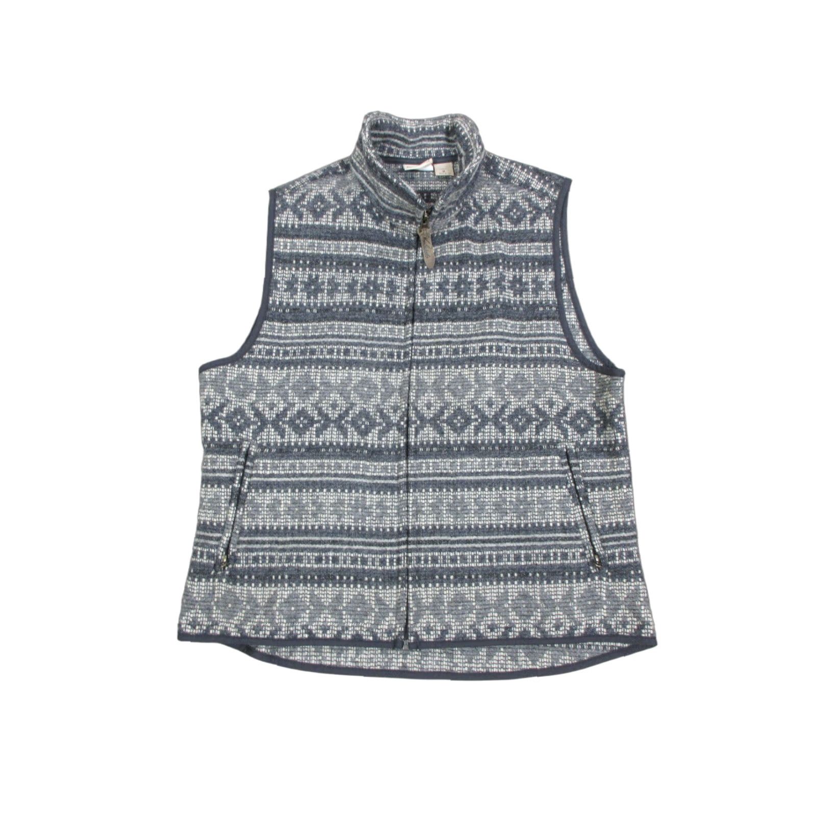 Vintage VINTAGE Woolrich Vest Sweater Womens Medium Gray Beige Knit Logo Outdoor Size M / US 6-8 / IT 42-44 - 1 Thumbnail