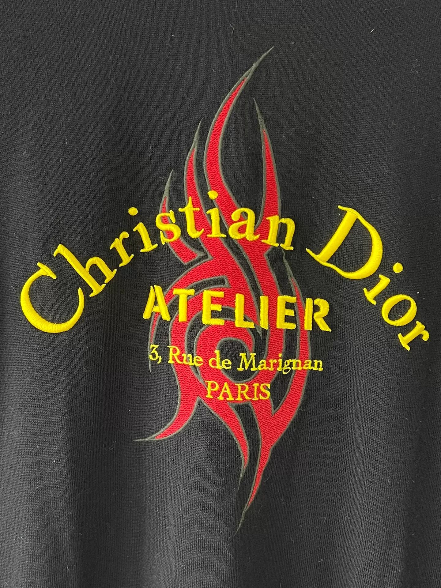 Dior Dior ATELIER Flame Embroidered Hoodie M Black Size US XS / EU 42 / 0 - 4 Thumbnail