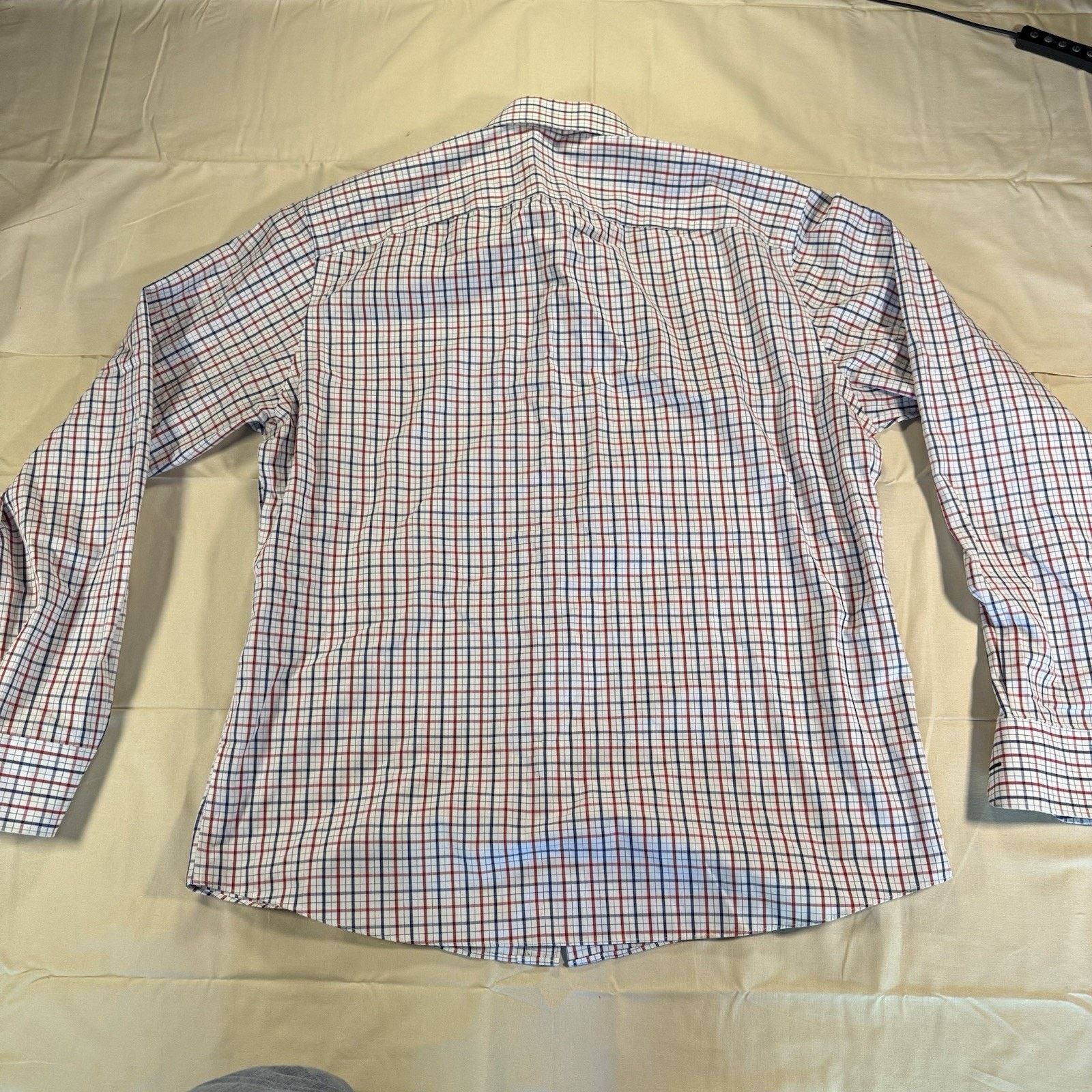 UNTUCKit UNTUCKit Kesser WF WrinkleFree Plaid Shirt Mens L White Red Size US L / EU 52-54 / 3 - 7 Thumbnail