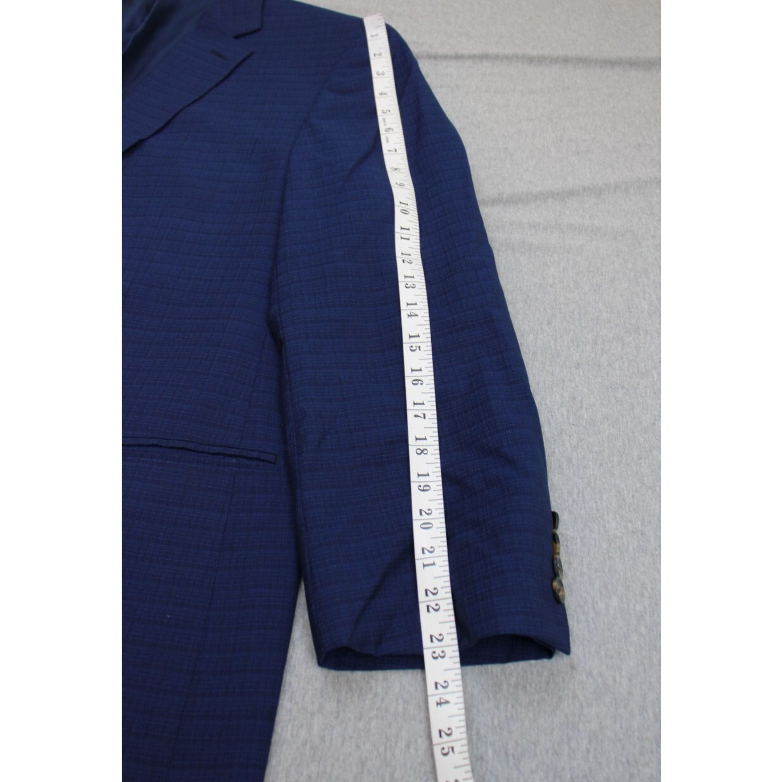 Suitsupply Max Davoli Blazer Mens 46R Blue Plaid Wool 2 Button Size 46R - 7 Thumbnail