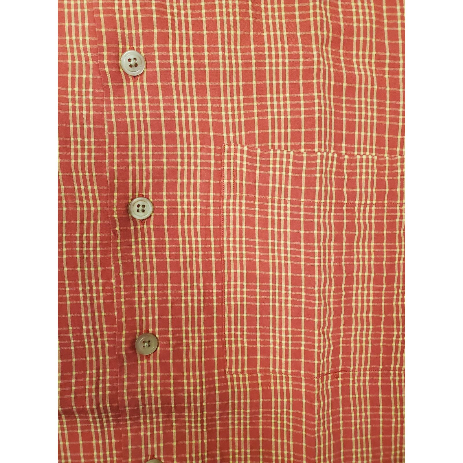Scott Barber Scott Barber Men's XL Red & Yellow Short Sleeve Casual Shirt Size US XL / EU 56 / 4 - 5 Thumbnail