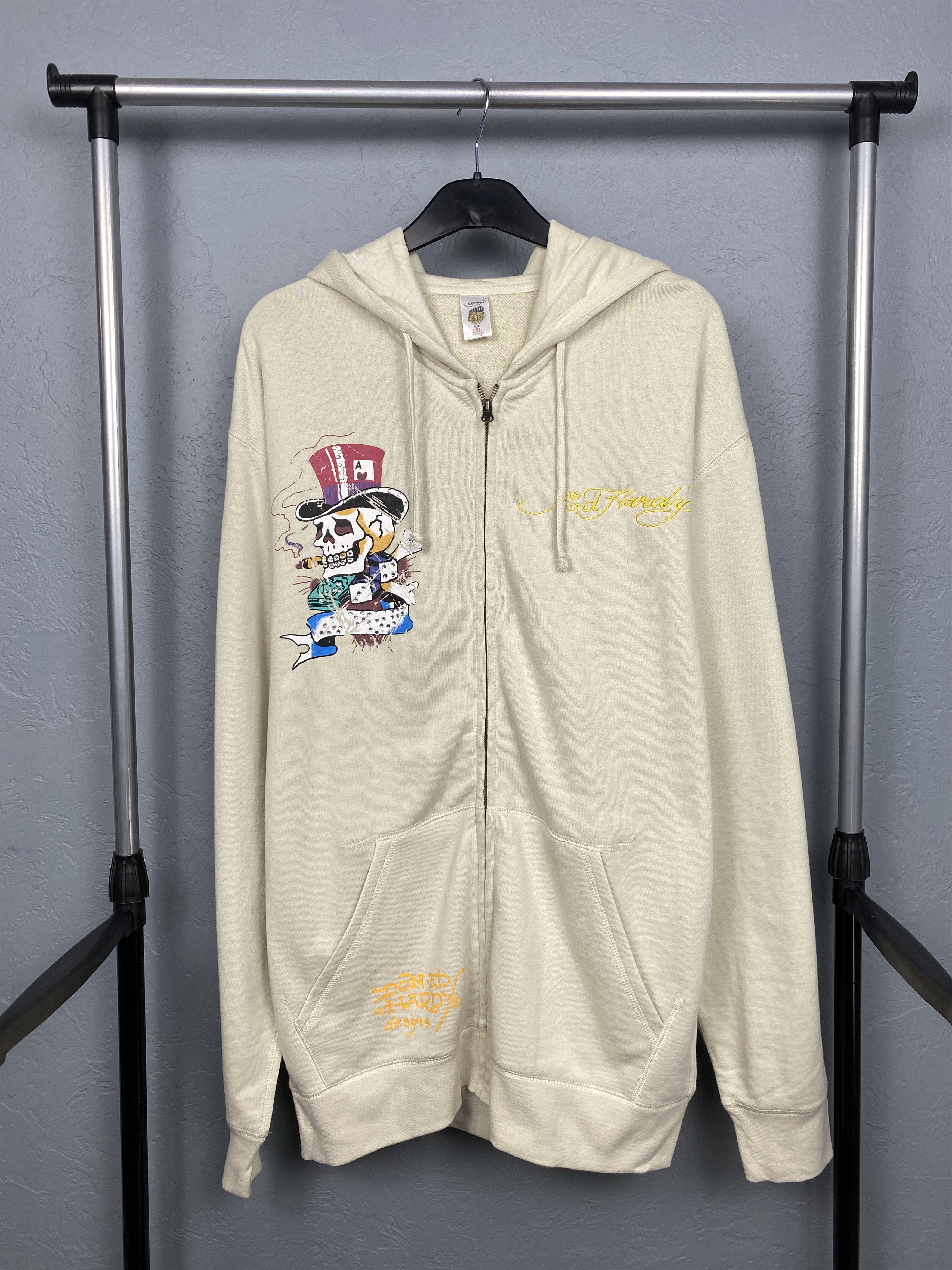 Christian Audigier Ed Hardy by Christian Audigier Mens Full Zip Hoodie Y2K Size US XXL / EU 58 / 5 - 5 Thumbnail