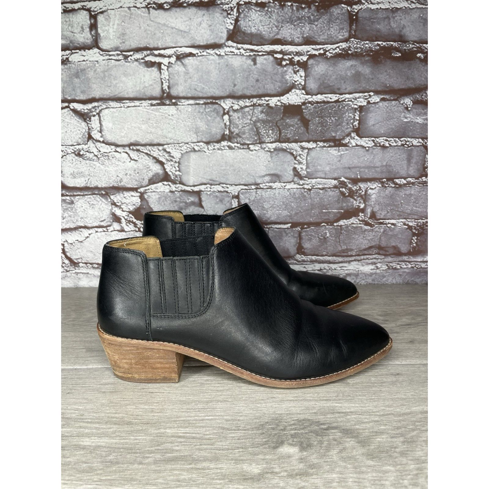Madewell Madewell The Myles Black Leather Ankle Booties Heeled Boots Size US 8 / IT 38 - 3 Thumbnail