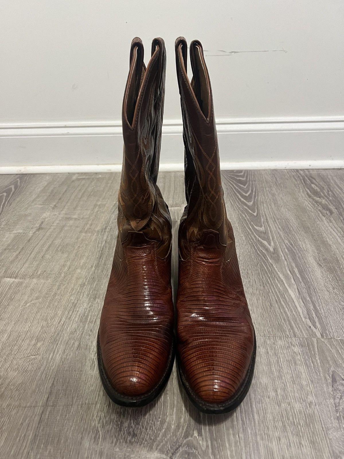 Tony Lama Vintage Tony Lama or Justin Brown Lizard Skin Size US 12 / EU 45 - 2 Thumbnail