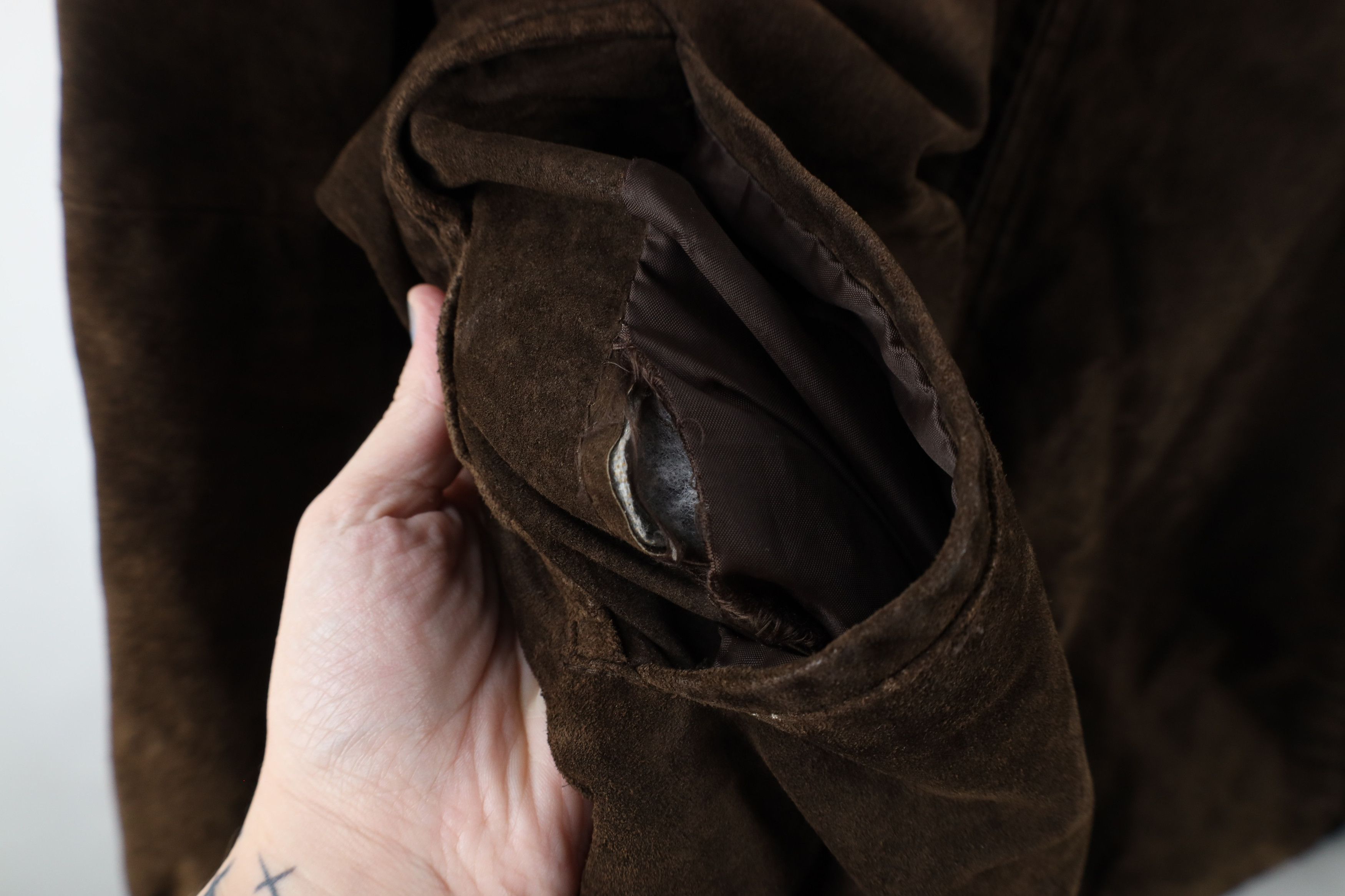 Vintage Vintage 90s Streetwear Suede Leather Bomber Jacket Brown Size US XL / EU 56 / 4 - 6 Thumbnail