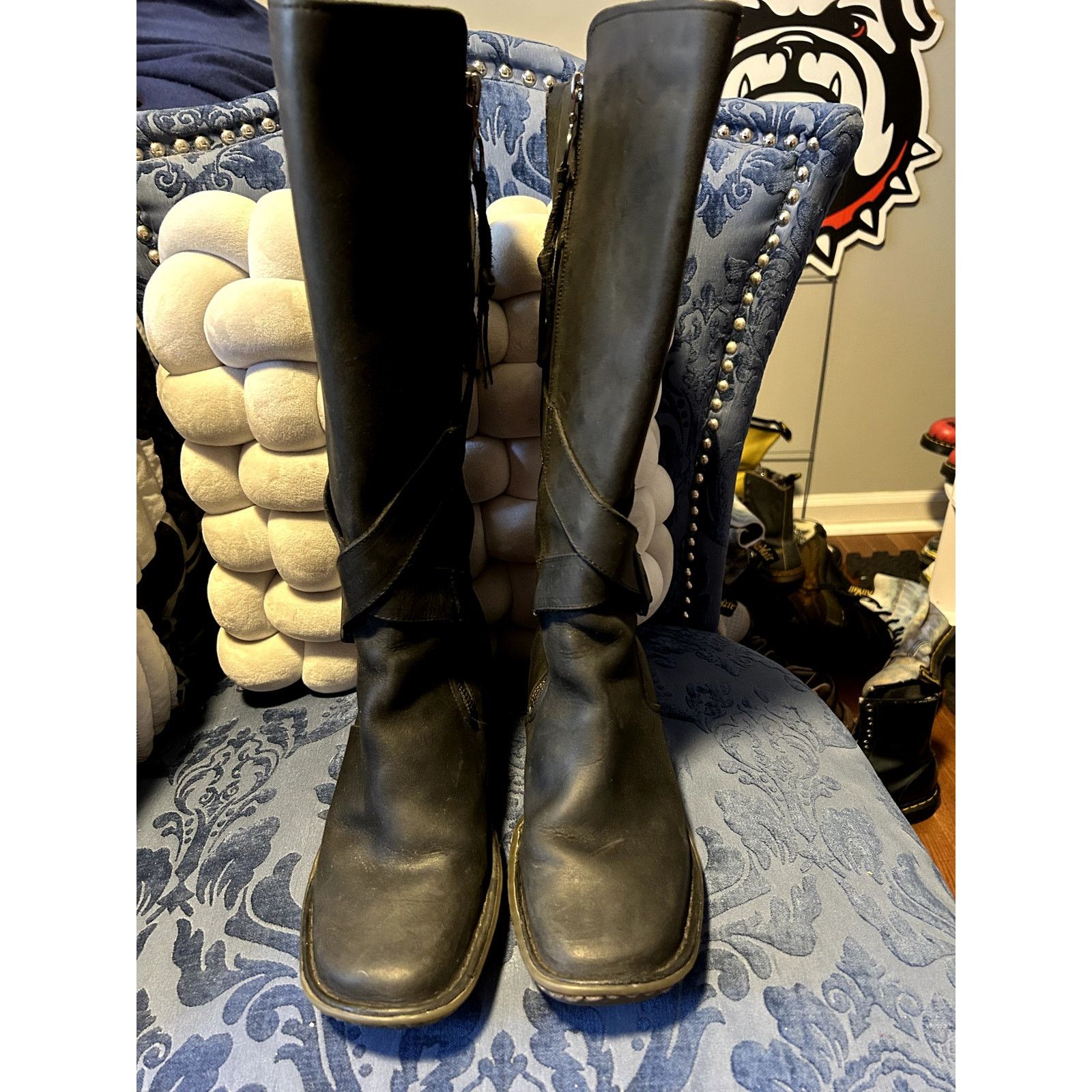 Dr. Martens Dr Martens 11448 Black Block Heel Riding Boot Size 8/EU 39 Size US 8 / IT 38 - 3 Thumbnail
