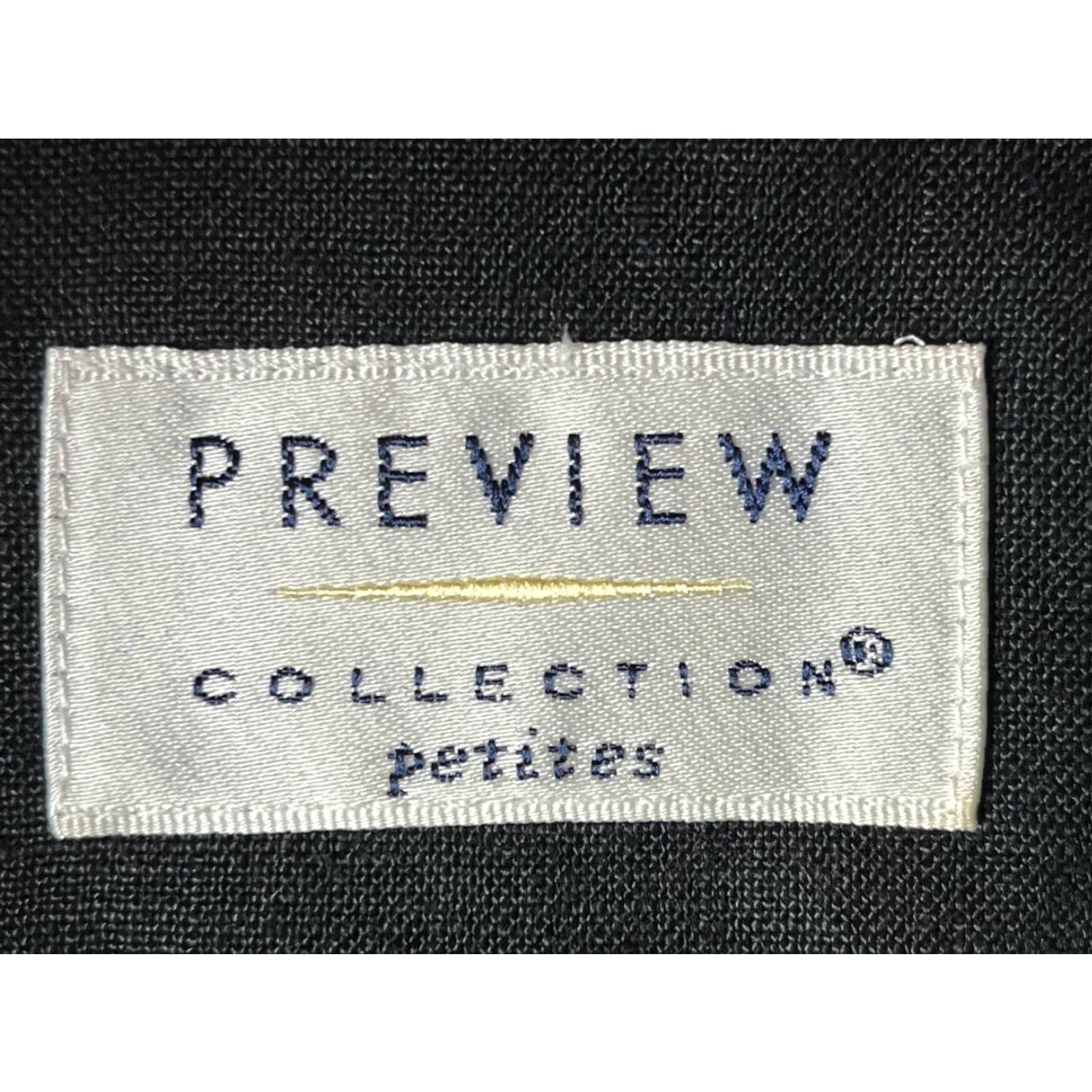Vintage Preview Collection Dress Shirt Dress Black Linen 2P Petite Women Long Button 100% Linen Size 2P Size XS / US 0-2 / IT 36-38 - 5 Thumbnail