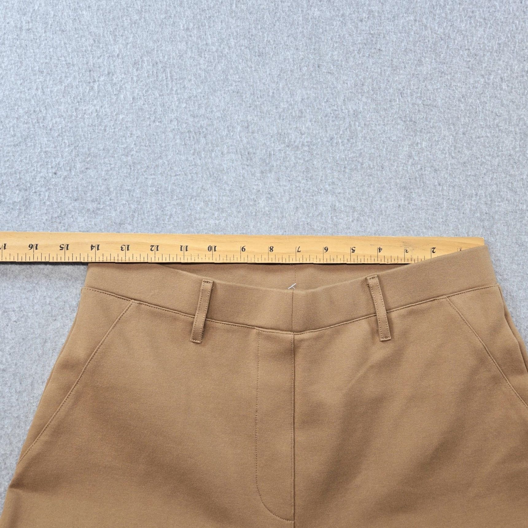 Quince Quince Pants Womens M Beige Dress Pants Straight Knit Pull On Stretch Comfort Size 32" / US 10 / IT 46 - 3 Thumbnail