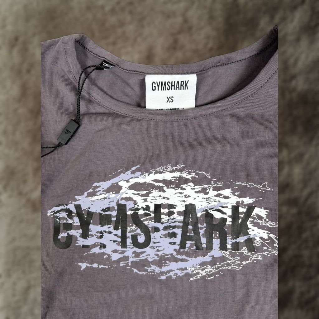 Gymshark Gymshark Shirt Womens XS Slate Lavender Ribbon Crop Top Tie Waist Sleeveless Crew Neck Cropped Logo Gym & Training, Yoga Womens XS Size XS / US 0-2 / IT 36-38 - 1 Thumbnail