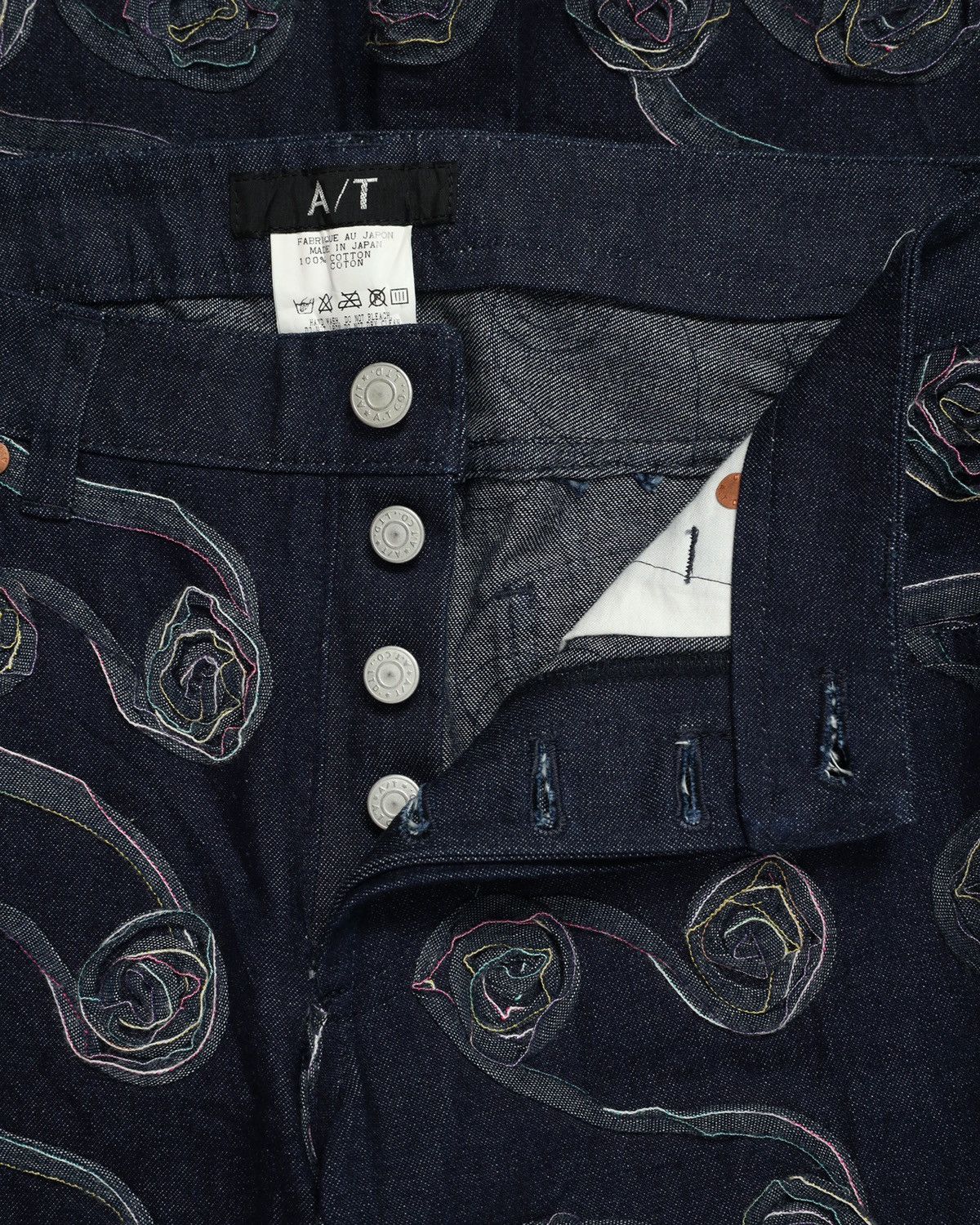 GOSTAR DE FUGA × Japanese Brand × Tornado Mart A/T 3d flower flare jeans Size US 26 / EU 42 - 3 Thumbnail