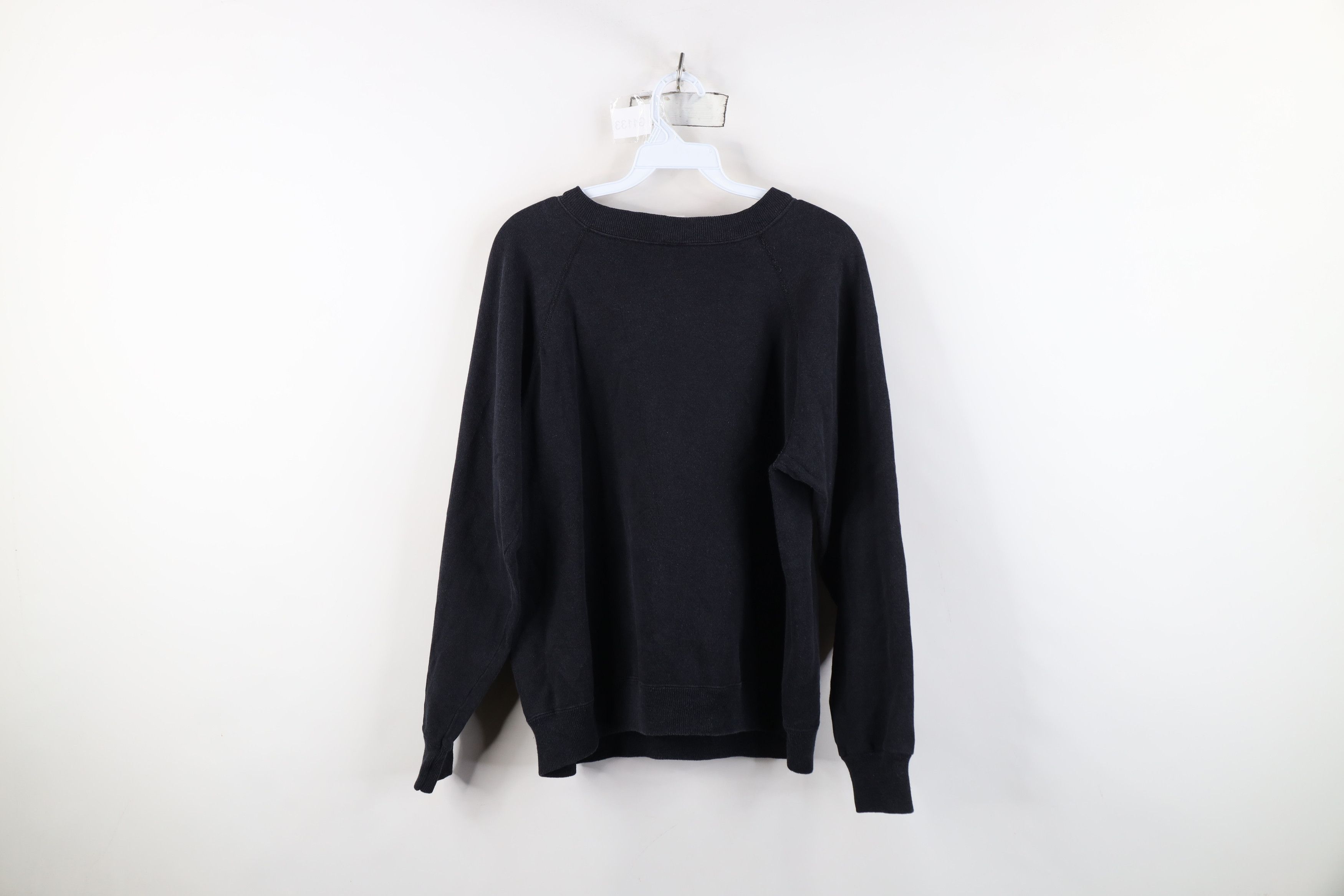 Hanes Vtg 80s 90s Hanes Blank Crewneck Sweatshirt Black USA Size L / US 10 / IT 46 - 11 Thumbnail