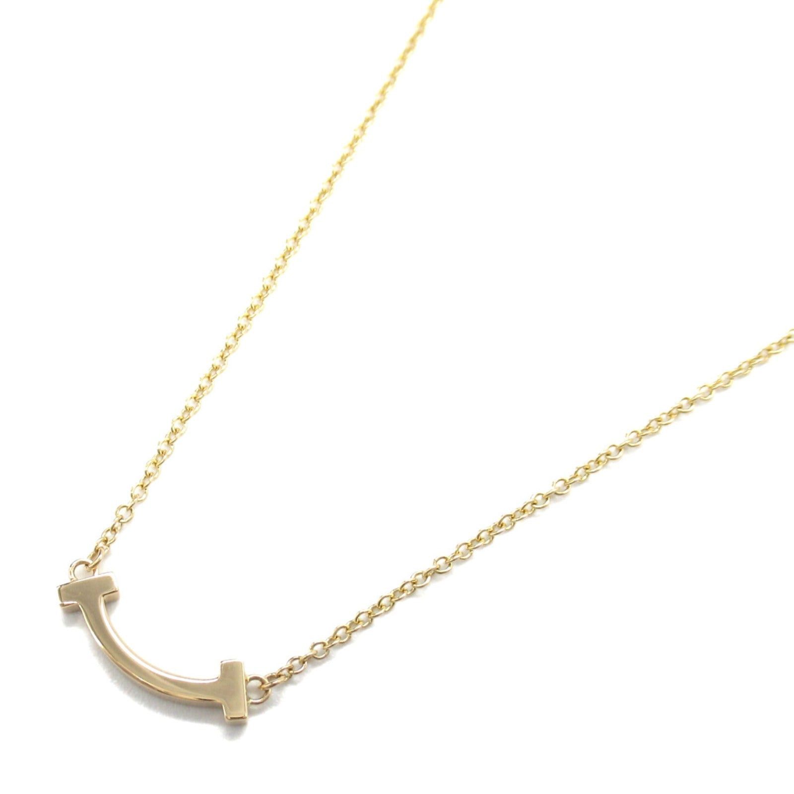 Tiffany & Co. Tiffany Co T Smile Mini Necklace K18 (Yellow Gold) Gold Size ONE SIZE - 1 Thumbnail