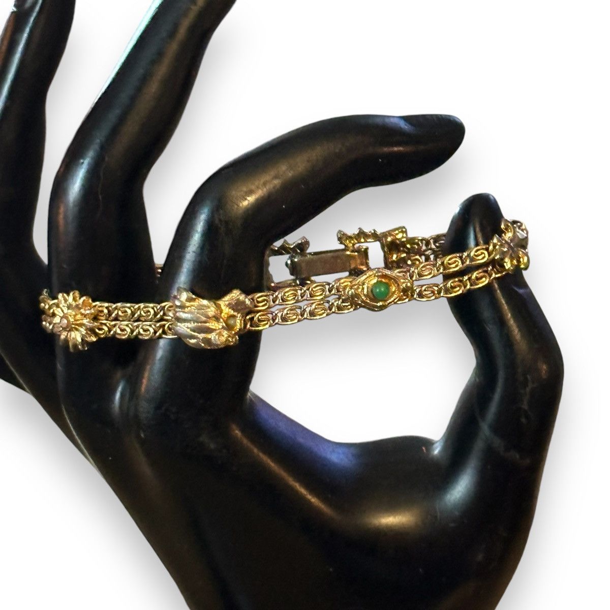 Vintage Vintage double scroll link charm bracelet Size ONE SIZE - 4 Thumbnail