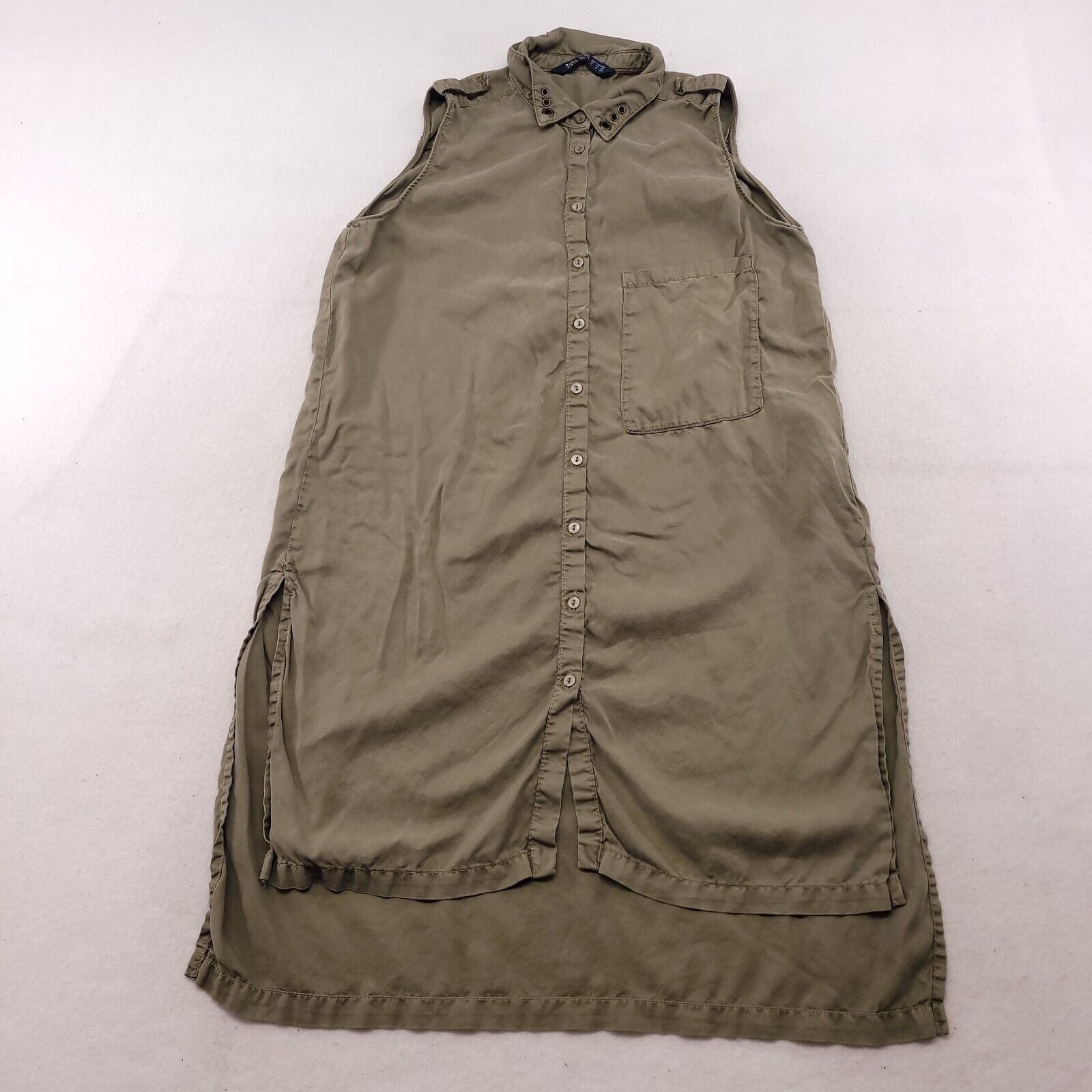 Zara Zara Basic Casual Button Up Long Shirt Womens Size M Gray Size M / US 6-8 / IT 42-44 - 1 Thumbnail