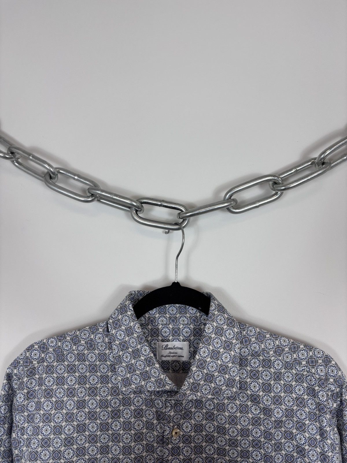 Strenstroms Stenstroms Men’s Slimline Twofold Cotton Button Up Shirt Size US M / EU 48-50 / 2 - 7 Thumbnail