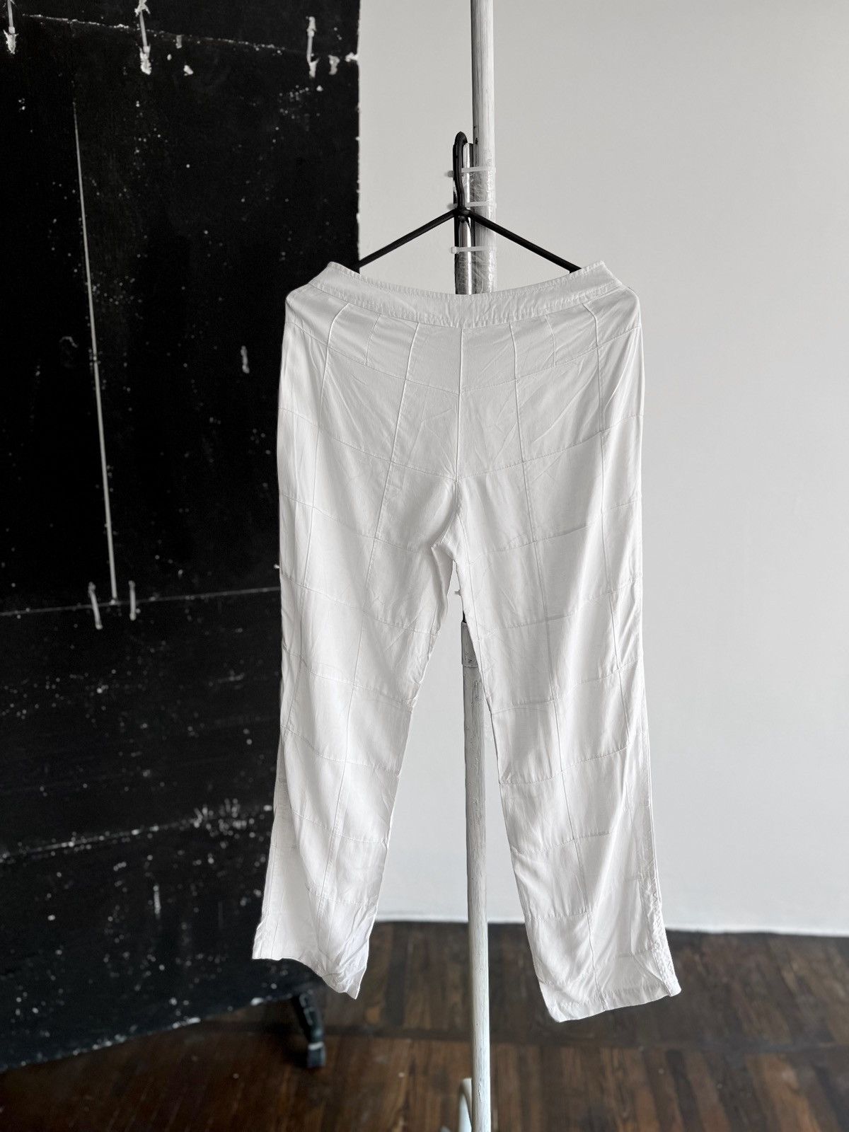 Armani × Vintage Armani Jeans Womens Vintage 90s White Viscose Linen Pants Size 27" / US 4 / IT 40 - 3 Thumbnail