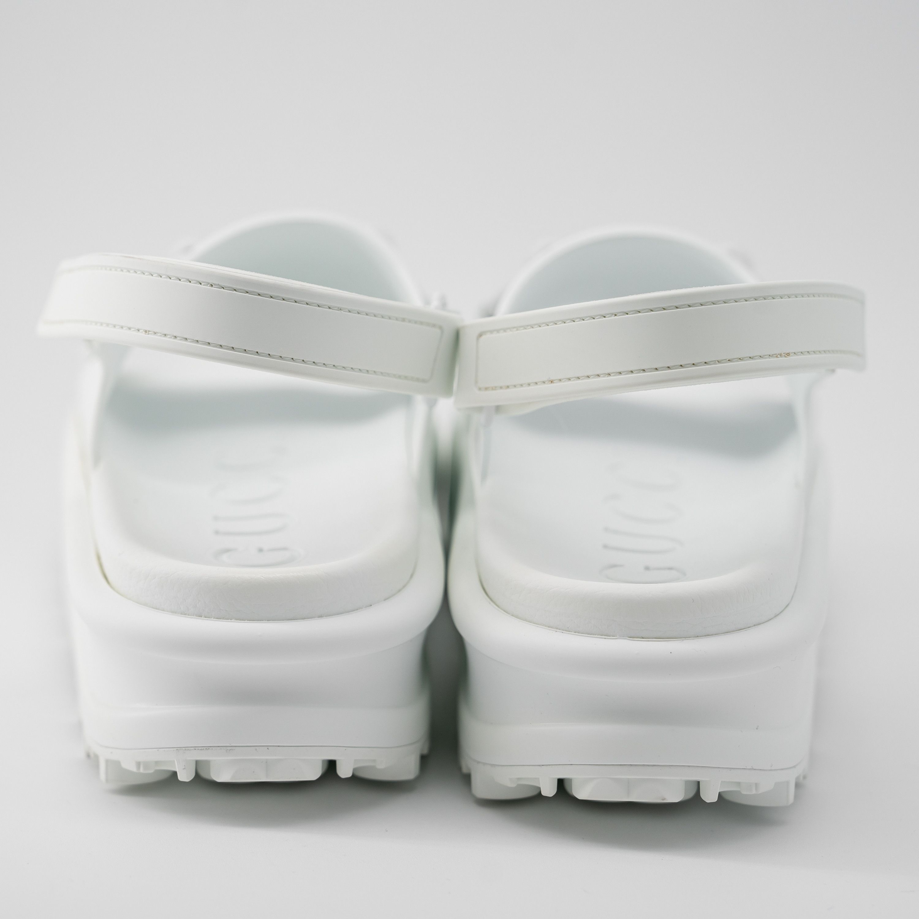 Gucci 40G 10 US Gucci Rubber Horsebit Platform Slide Sandals White Size US 10 / IT 40 - 4 Thumbnail
