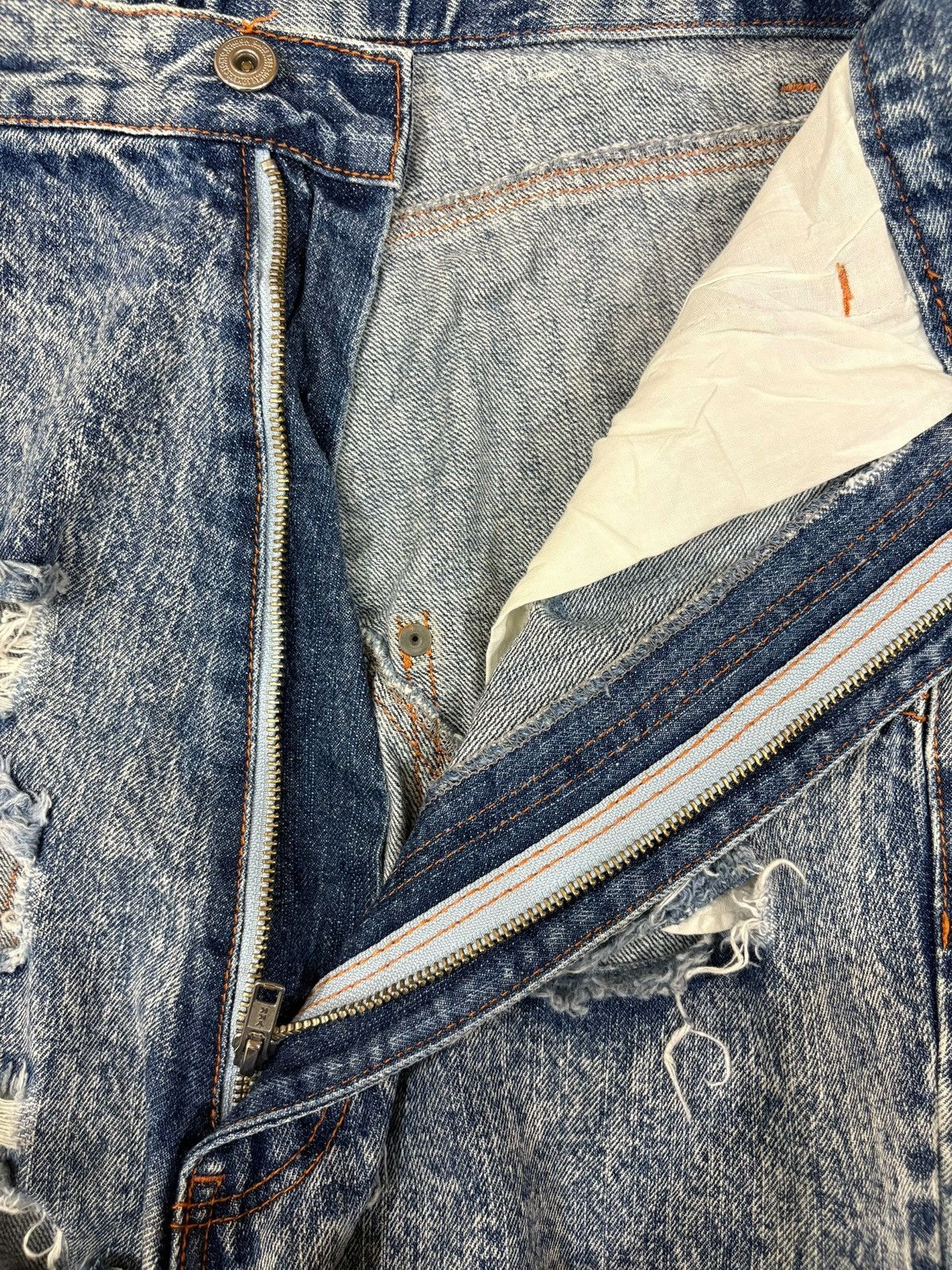 Super Lovers Vintage Japanese Super Lovers Destroyed Jean Shorts Jorts Size US 29 - 7 Thumbnail