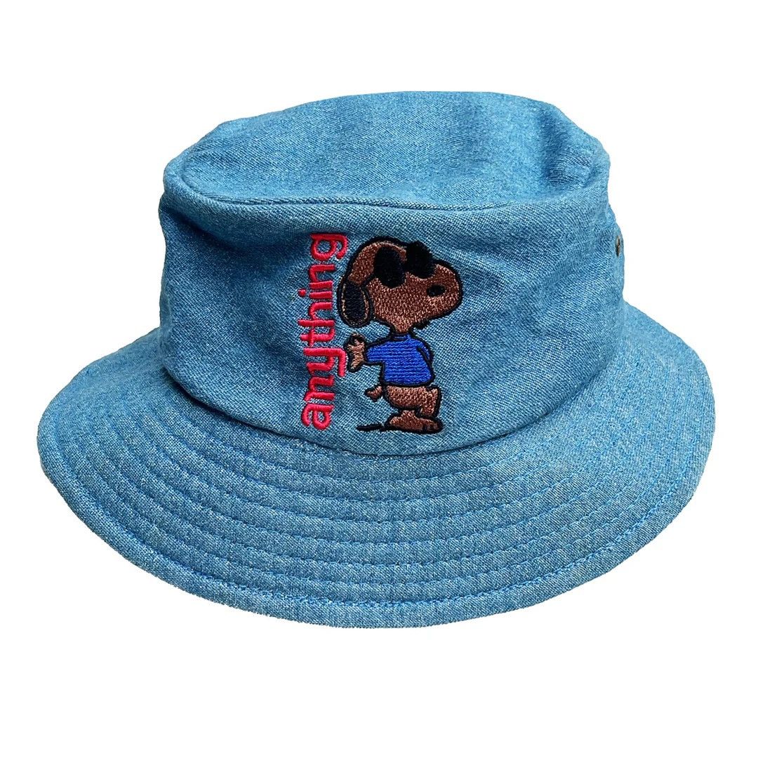 aNYthing aNYthing Snoopy Joe Cool Logo USA Made Denim Bucket Hat Size ONE SIZE - 1 Thumbnail