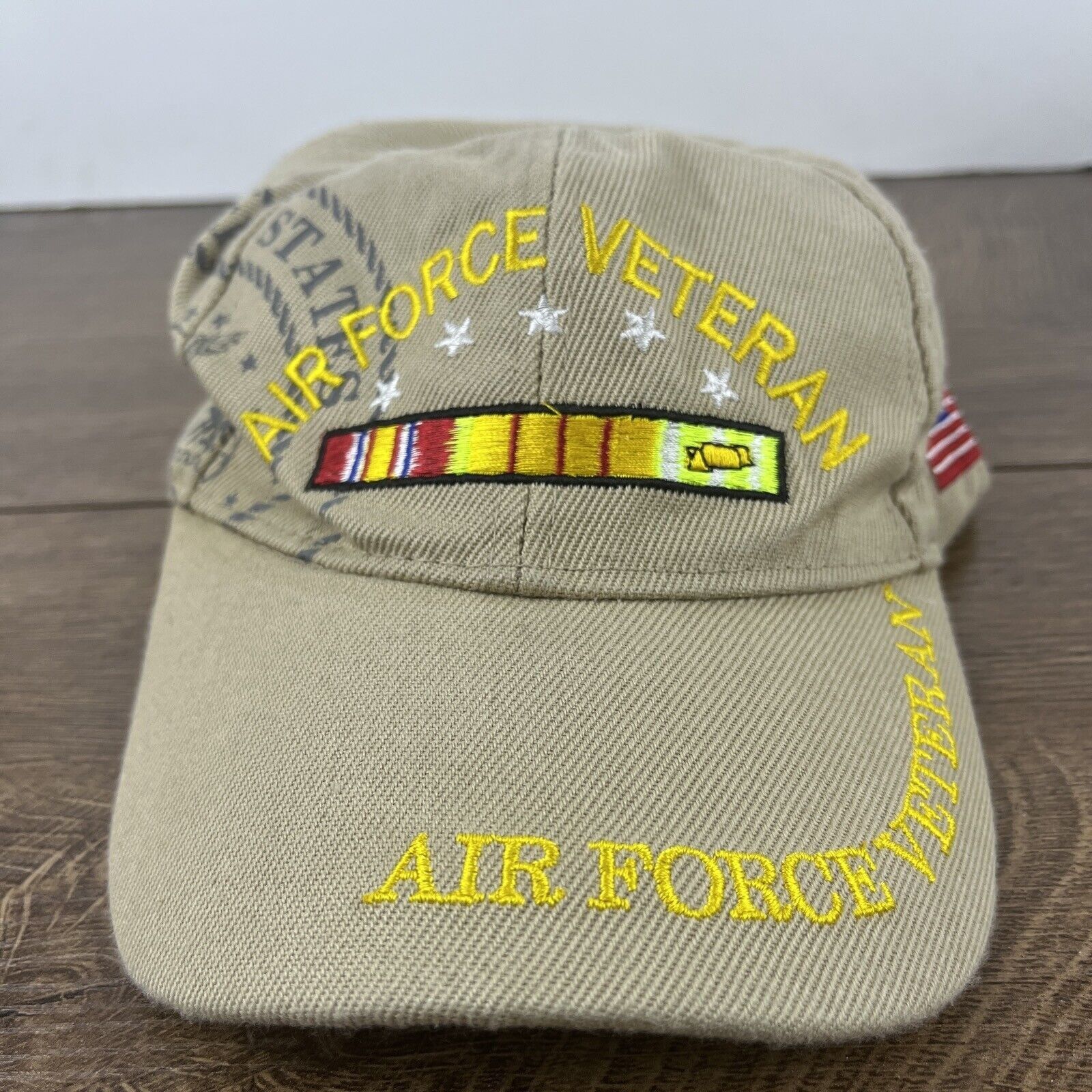 Other Air Force Veteran Hat Air Force Vet Tan Brown Hat Adjustable Size ONE SIZE - 2 Thumbnail