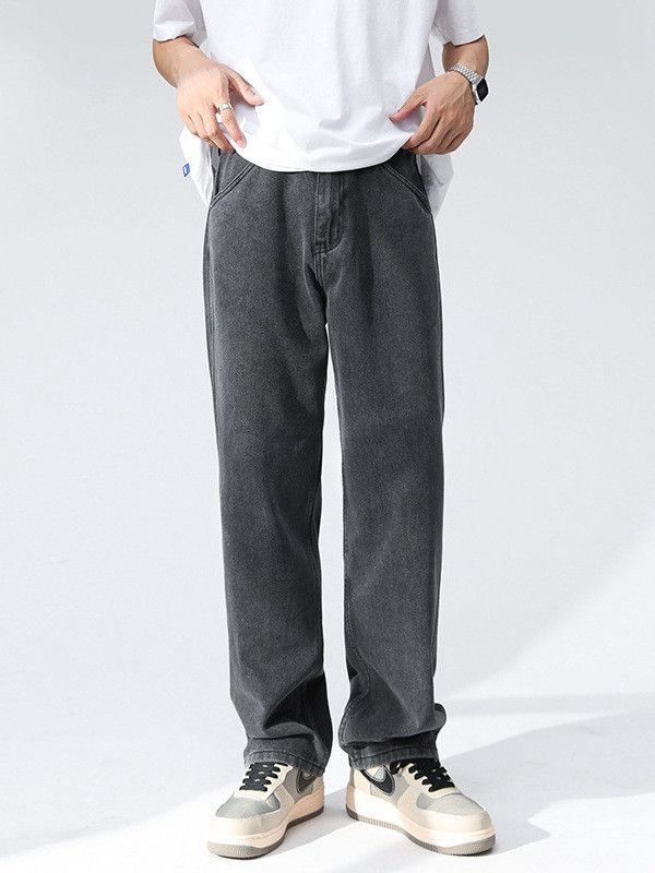 Japanese Brand Men's trendy Japanese retro loose straight leg jeans Size US 32 / EU 48 - 2 Thumbnail