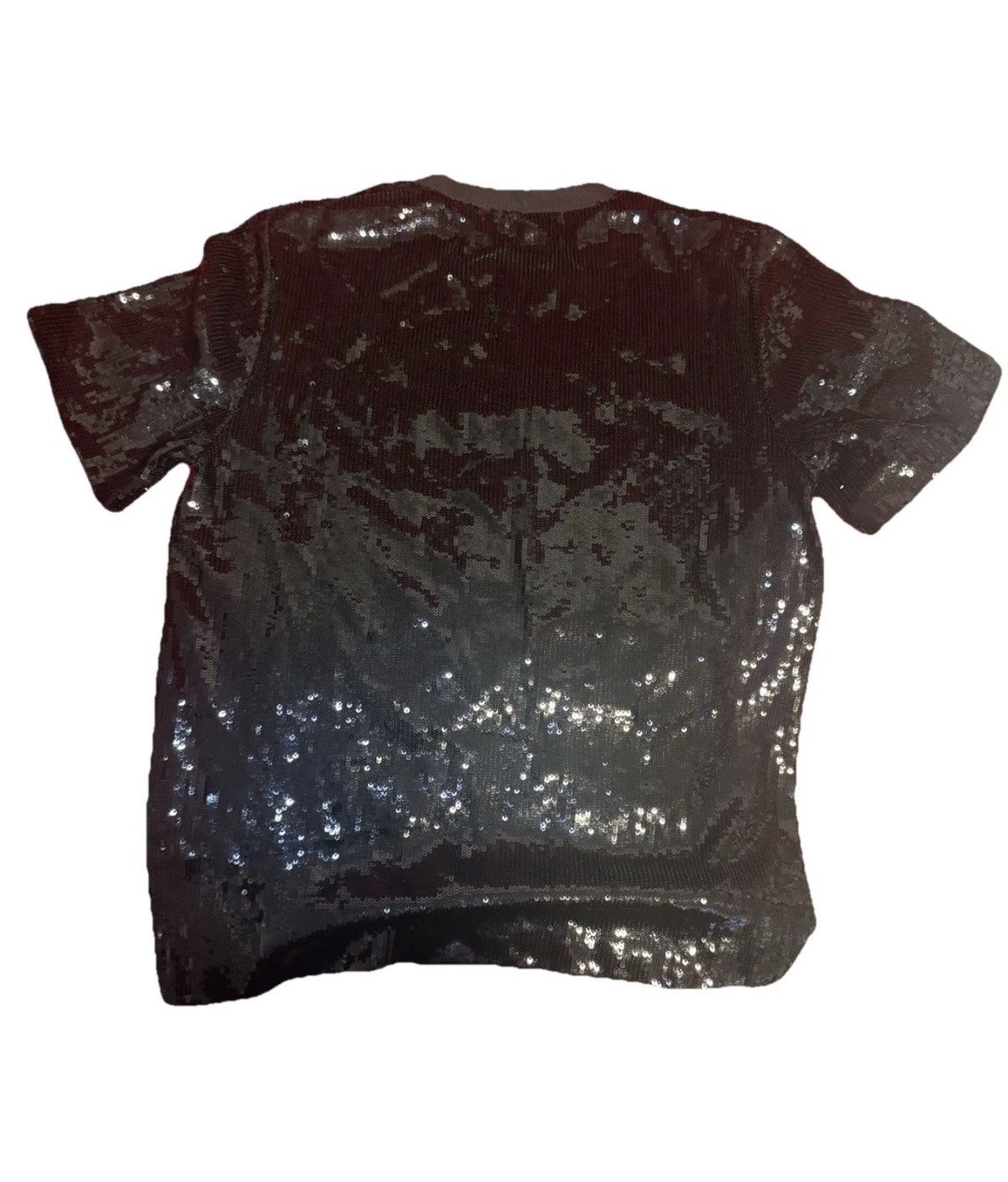MSGM MSGM Women's Black White Sequin Logo Short Sleeve Crew Neck Size M / US 6-8 / IT 42-44 - 2 Thumbnail