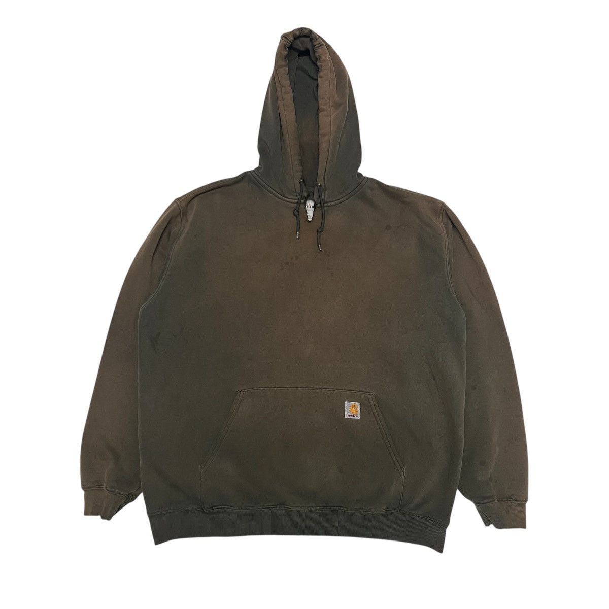 Carhartt Vintage 1990S Sun Faded Thrashed Olive Green Carhartt Hoodie Size US XL / EU 56 / 4 - 1 Thumbnail