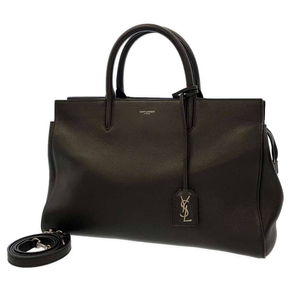 Yves Saint Laurent Paris Handbag Cover Rive Gauche Bag 2way Shoulder Bag Black