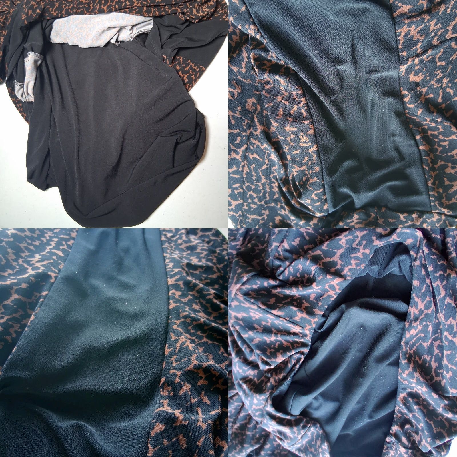 Ralph Lauren VINTAGE Lauren Ralph Lauren Dress BODYCON Petite 16P Brown Black Knee Length 3/4 Sleeve Boat Neck Pullover Lined Womens Size XXL / US 16-18 / IT 52-54 - 9 Thumbnail