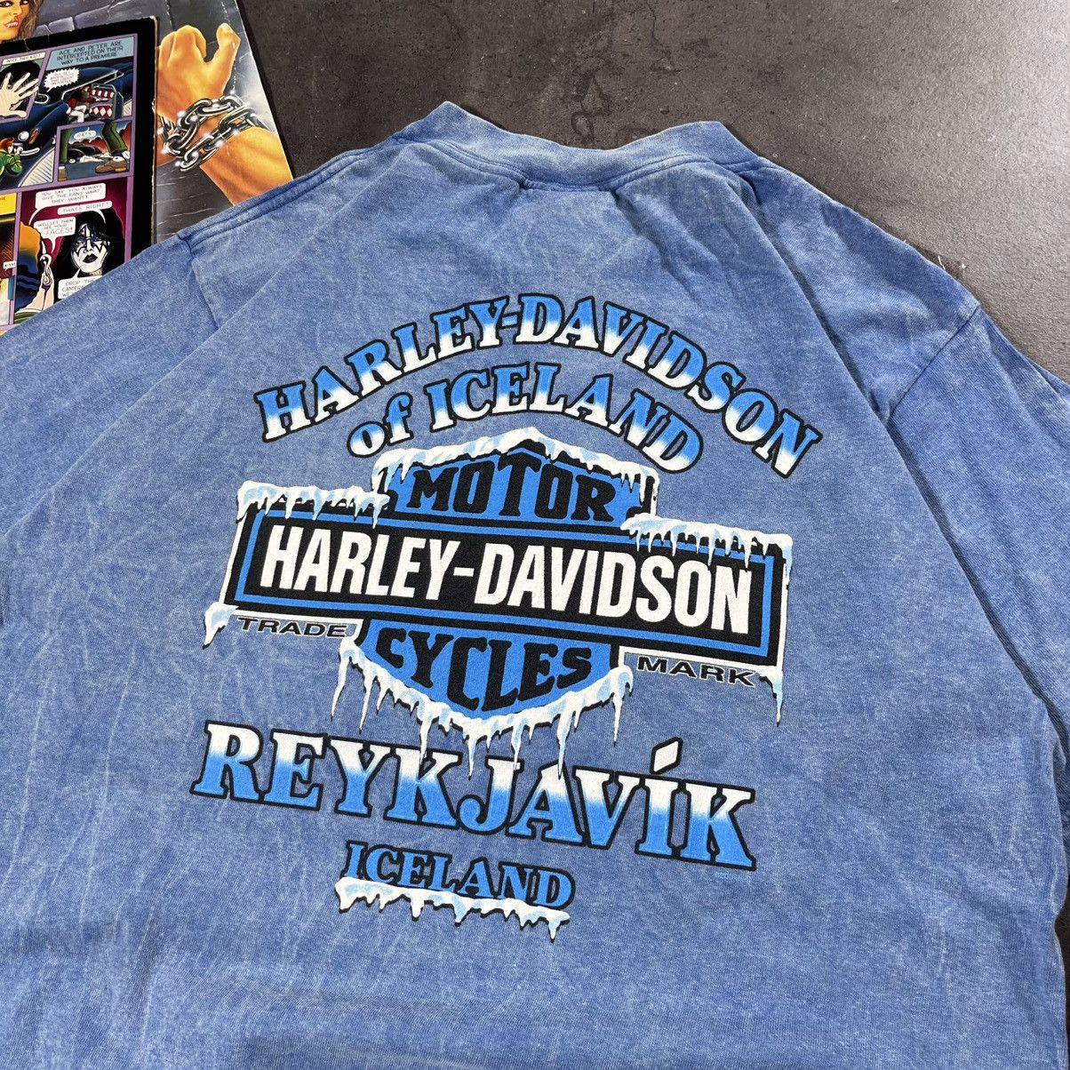 Harley Davidson Vintage 90s Harley Davidson Moto Biker Reykjavik Tee Tshirt Size US M / EU 48-50 / 2 - 15 Thumbnail