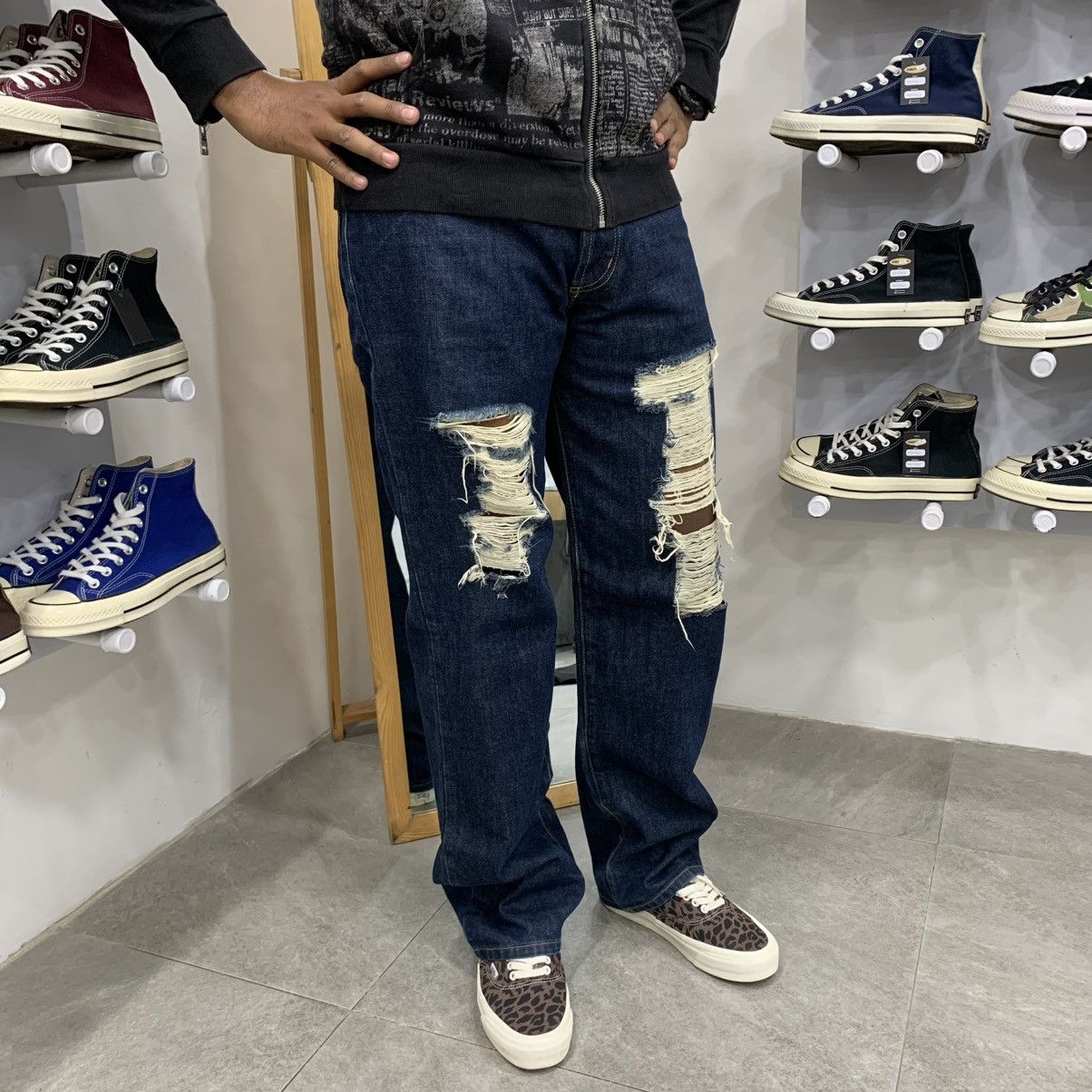 Stussy Stussy Denim Pants Distressed Size US 32 / EU 48 - 2 Thumbnail