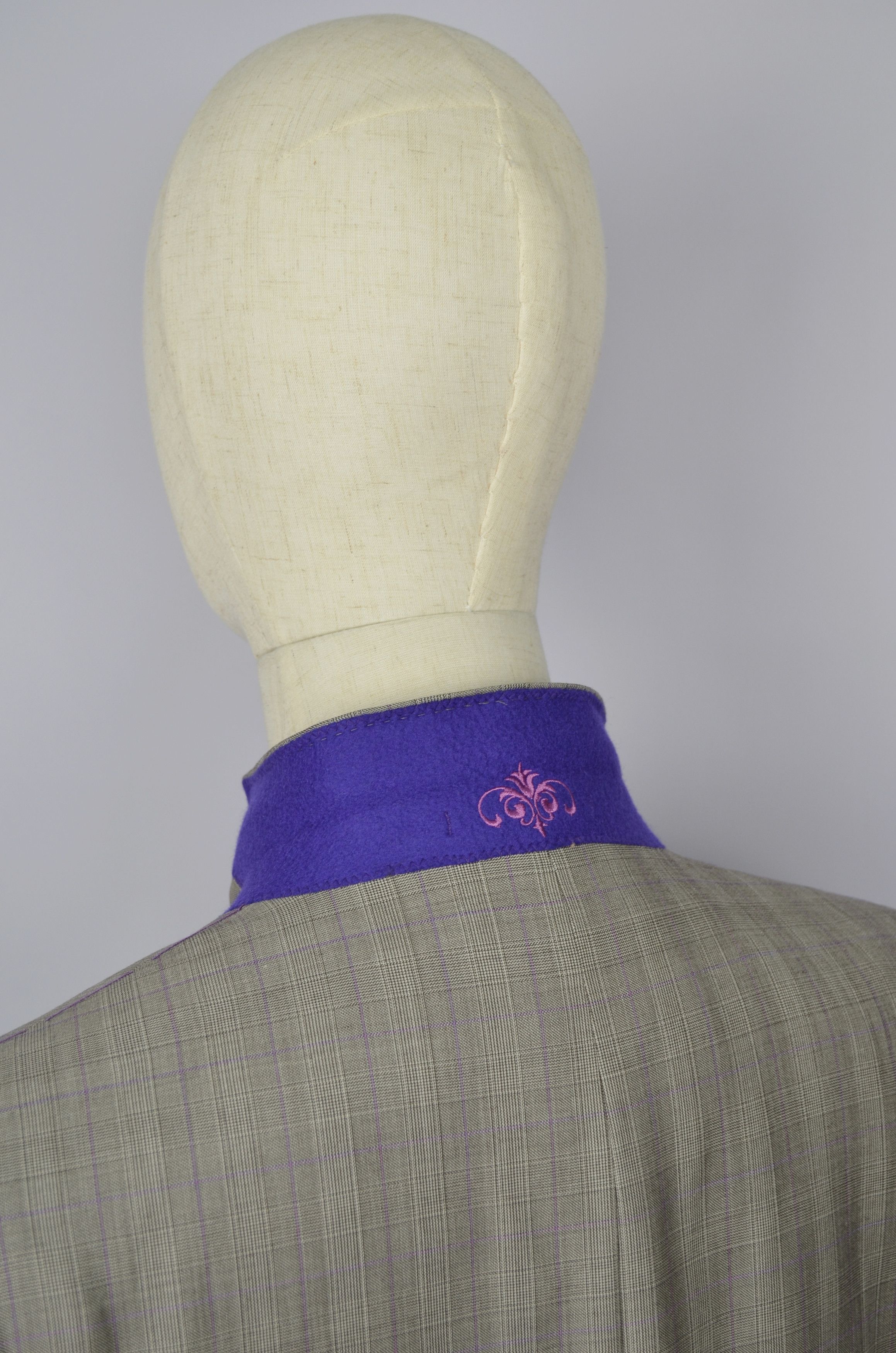 Designer × Ted Baker Ted Baker Endurance Striped Violet 3 Piece Wool Suit US 42 Size 42R - 7 Thumbnail