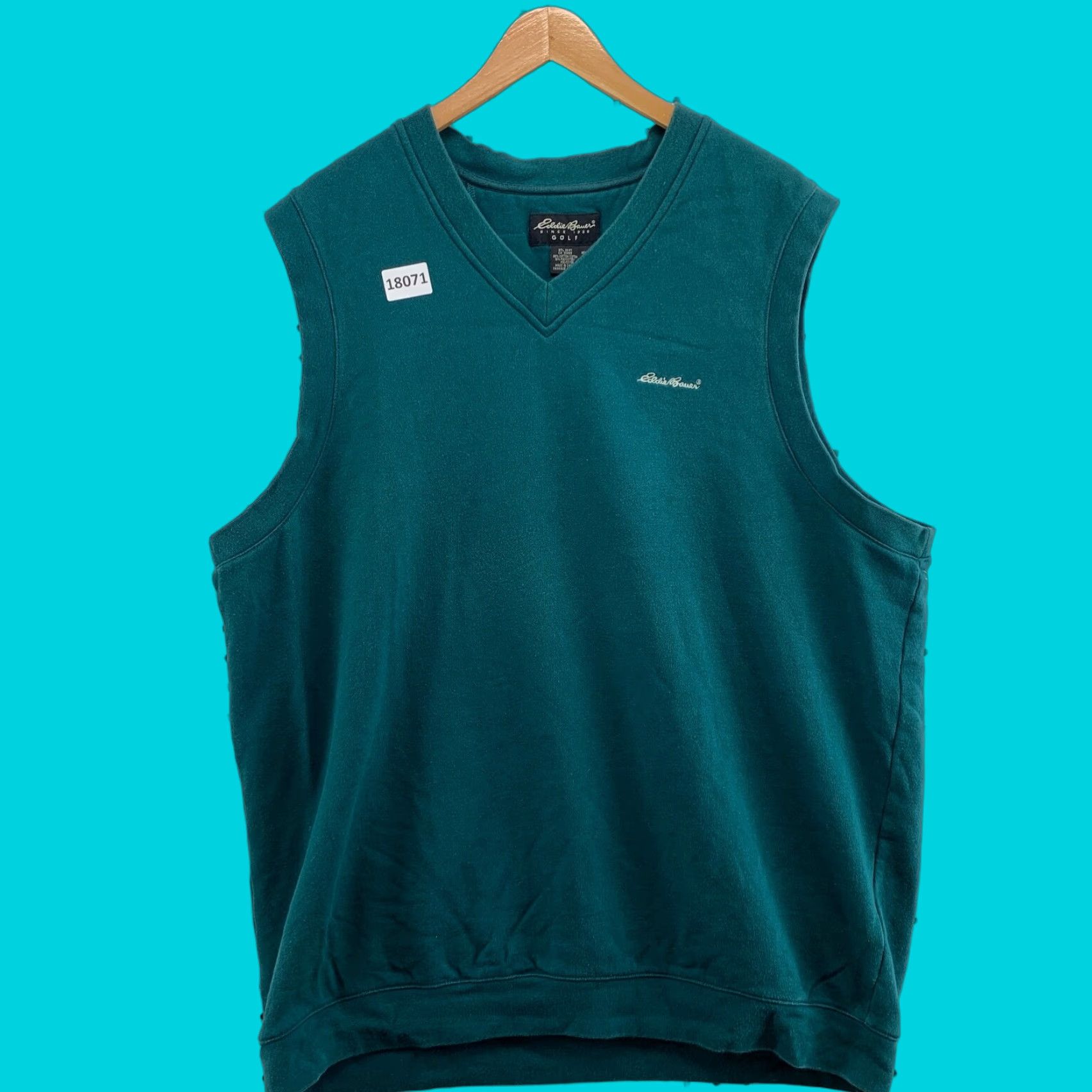 Eddie Bauer Eddie Bauer Golf Sweater Vest Green XL Men Sleeveless V-Neck Logo Size US XL / EU 56 / 4 - 1 Thumbnail
