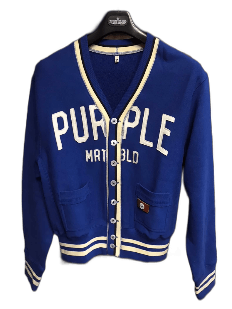 New Blue Cardigan with White Letters