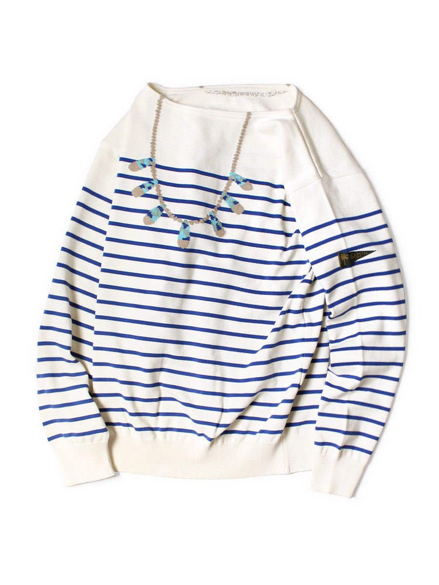 Kapital KAPITAL 12G Knit Boat Neck Sweatshirt Santo Domingo Necklace Size US L / EU 52-54 / 3 - 1 Thumbnail