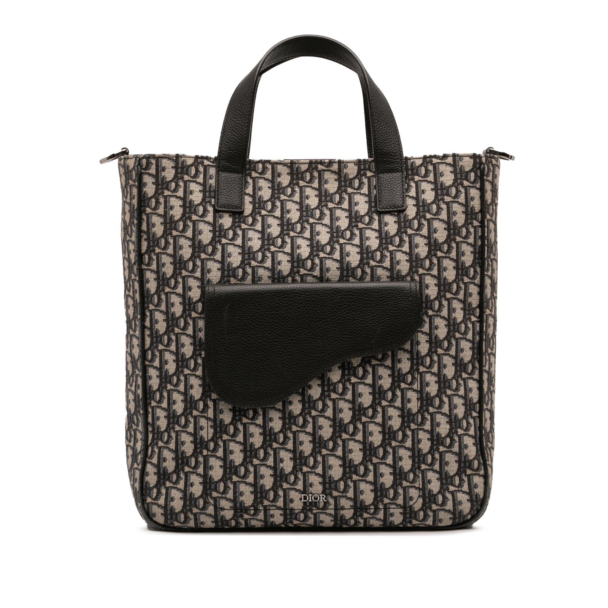 Dior Oblique Canvas and Leather Saddle Tote Size ONE SIZE - 1 Thumbnail