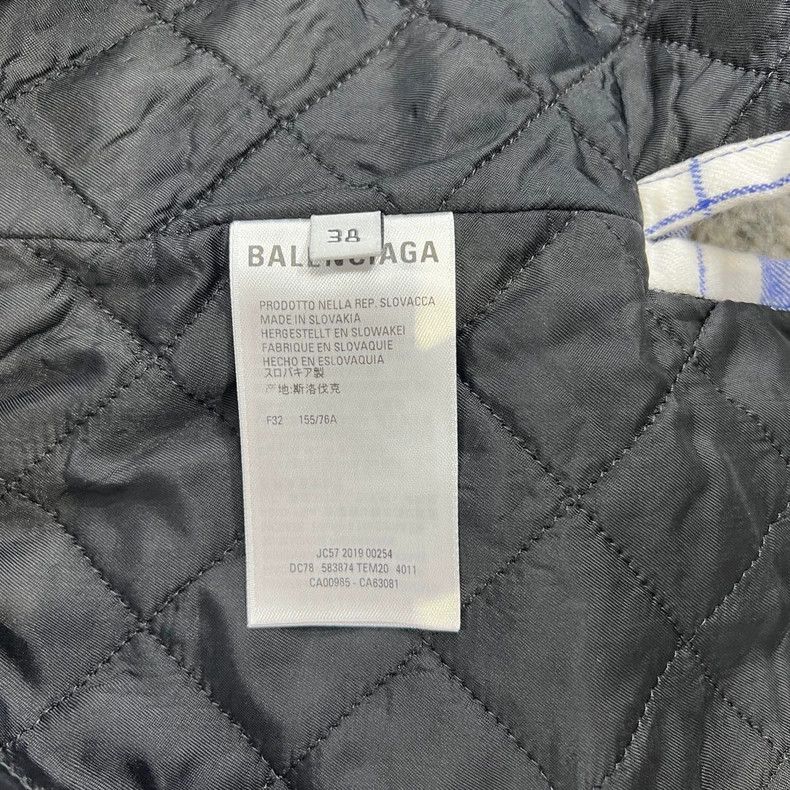 Balenciaga Balenciaga size 38 White and blue plaid long-sleeved cotto Size M / US 6-8 / IT 42-44 - 4 Thumbnail
