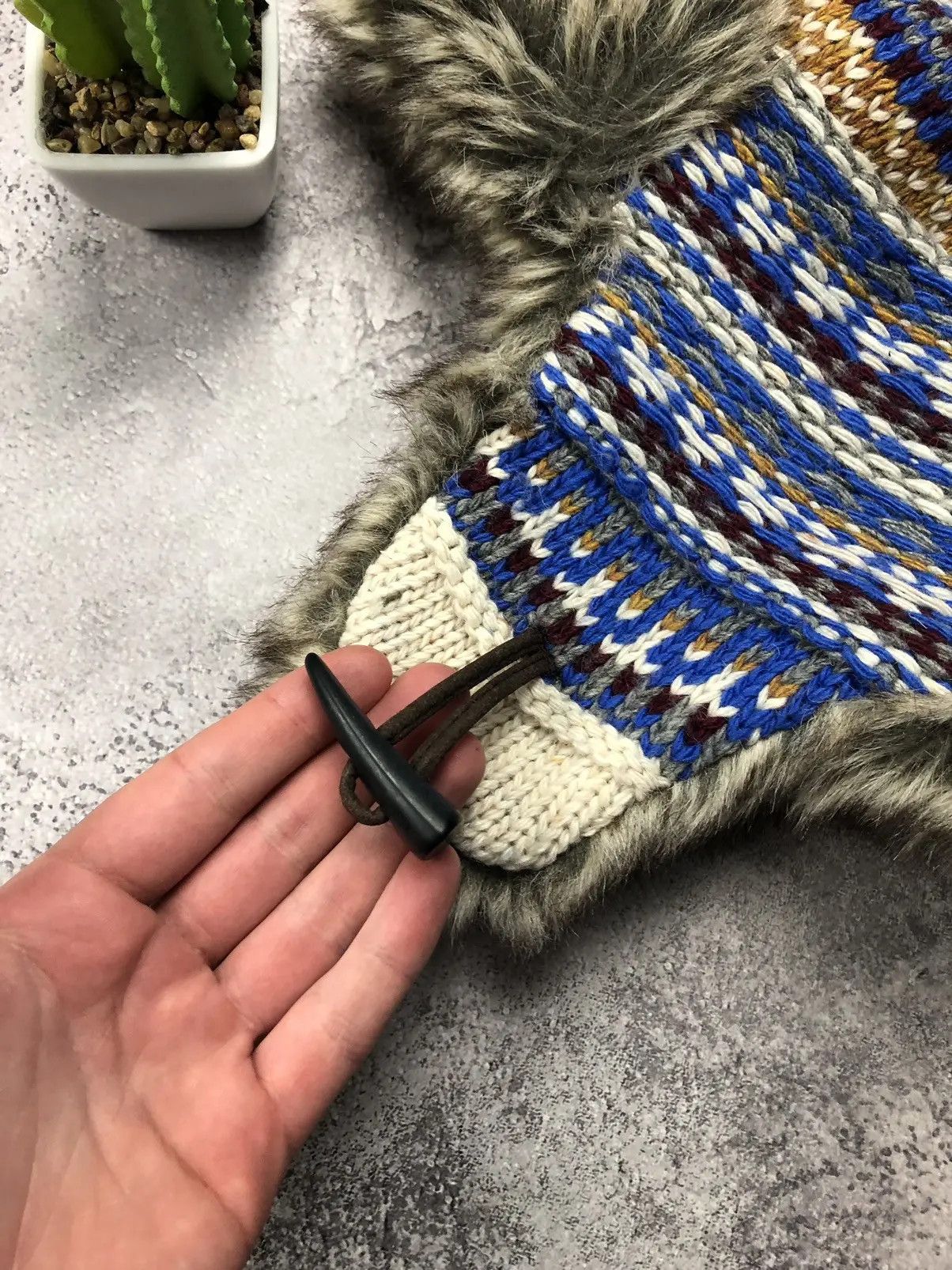 Other USHANKA Hype Japanese Avantgard Coogi Style Knitted Hat Y2k Size ONE SIZE - 2 Thumbnail