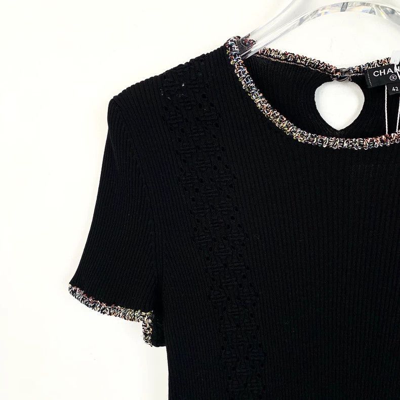 Chanel Chanel Black Lace Short Sleeve TShirt -2505 Size US M / EU 48-50 / 2 - 3 Thumbnail