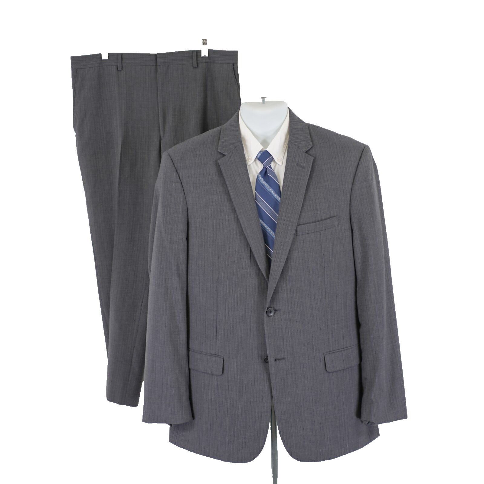 Jos. A. Bank Joseph Jos A Bank Wool Gray Striped 2 Piece Suit 40R / Slim Size 40R - 1 Thumbnail
