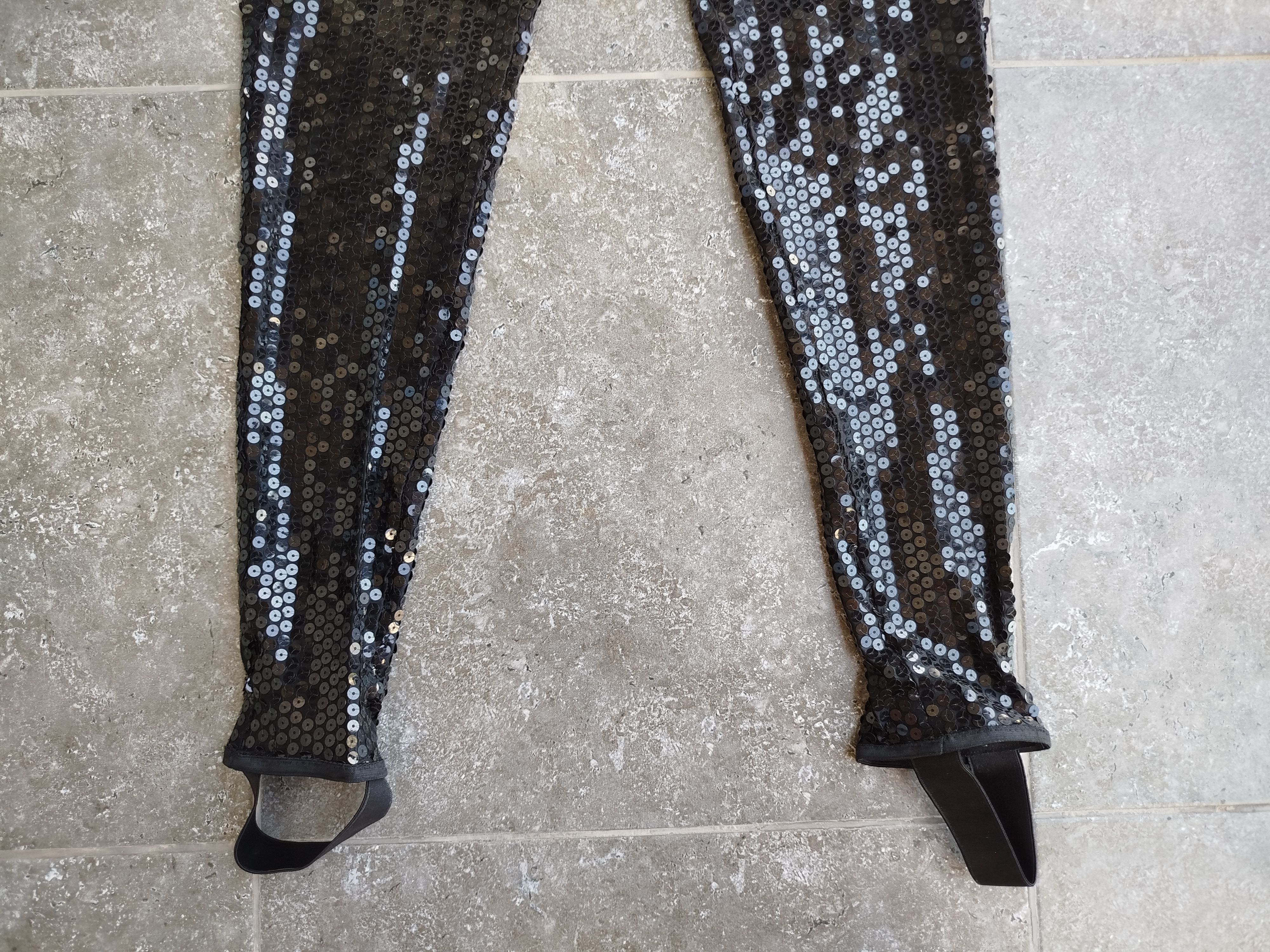 Jean Paul Gaultier Vintage Pants Leggings Sequin Stirrup 90s Size 42 Size 28" / US 6 / IT 42 - 5 Thumbnail
